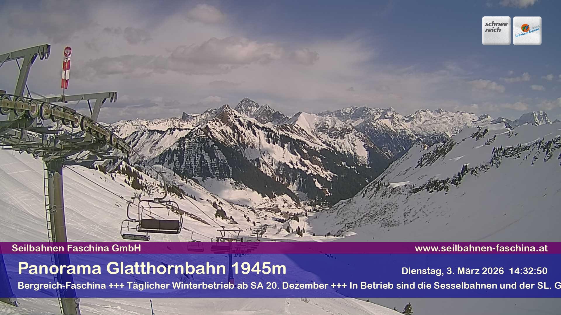 Archiv Foto Webcam Panoramablick von der Glatthornbahn