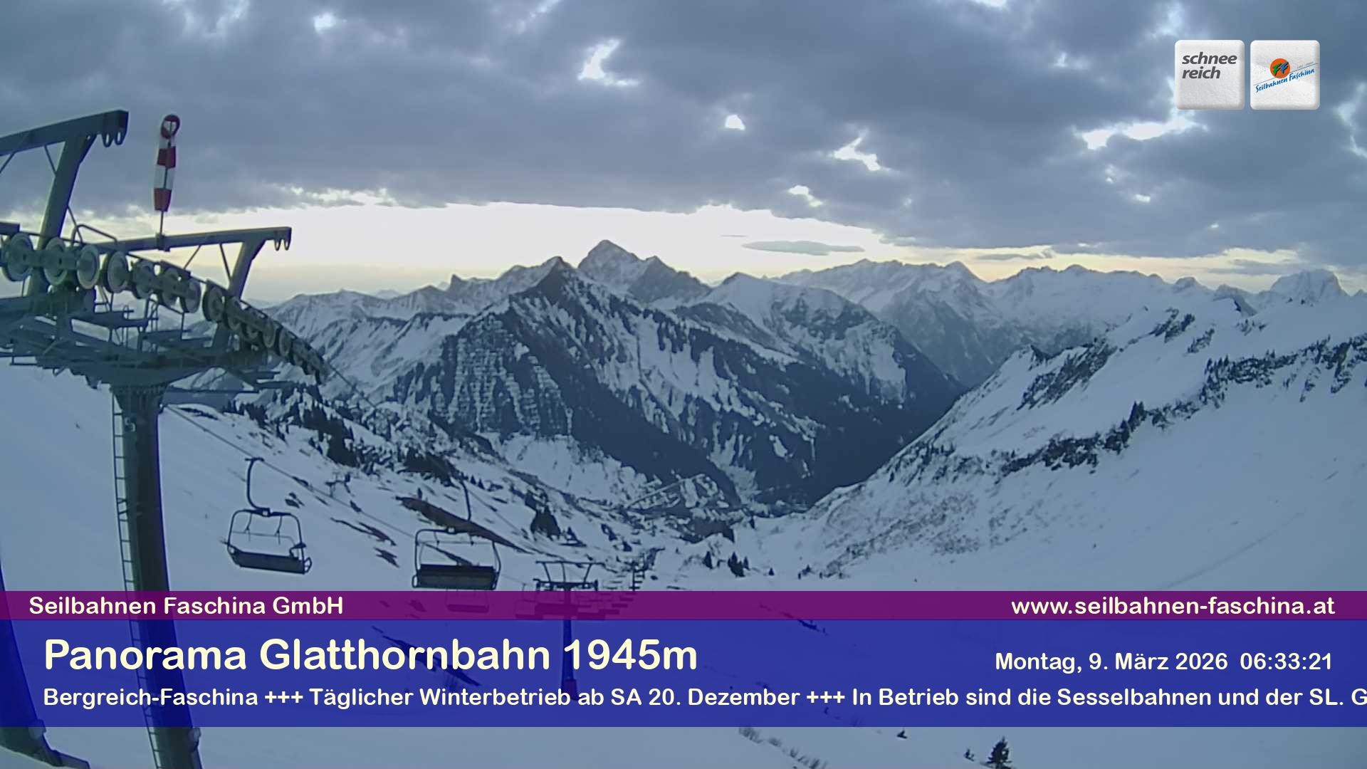 Archiv Foto Webcam Panoramablick von der Glatthornbahn