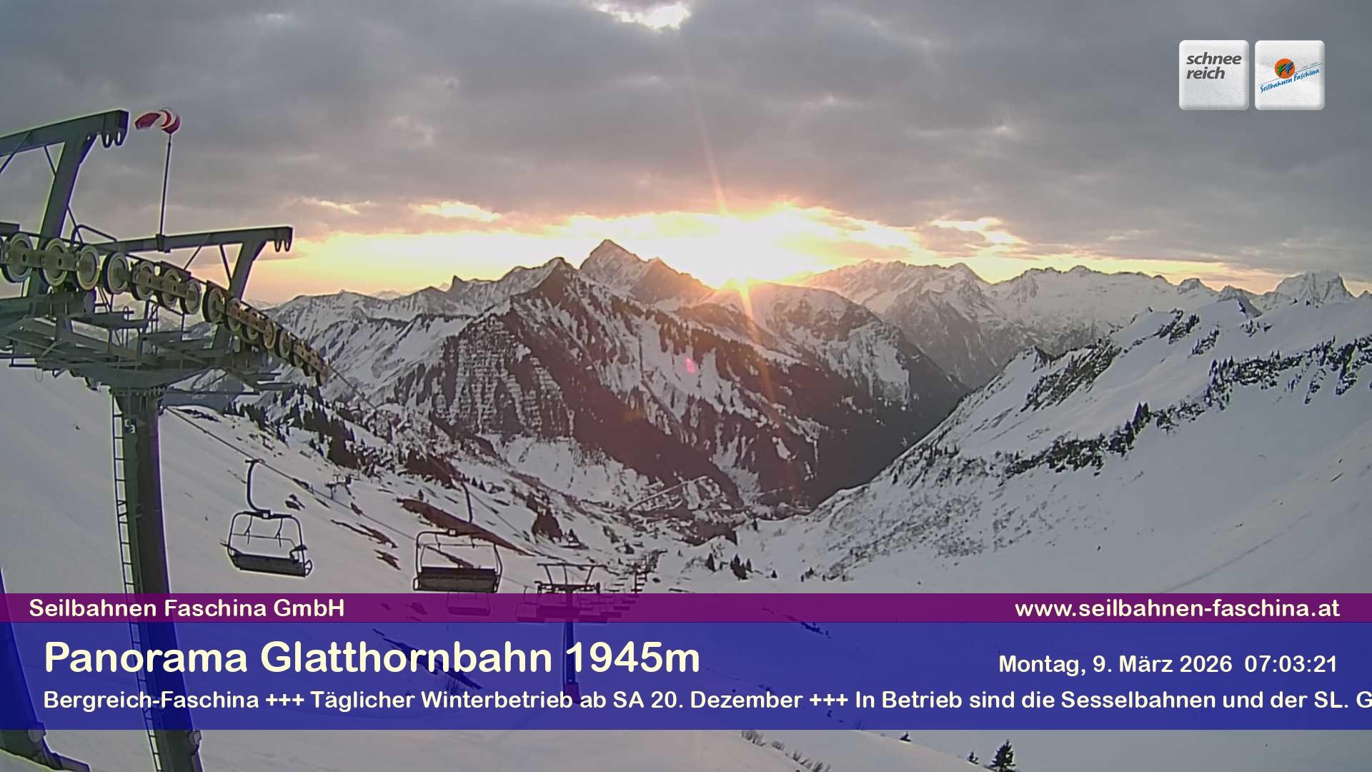 Archiv Foto Webcam Panoramablick von der Glatthornbahn