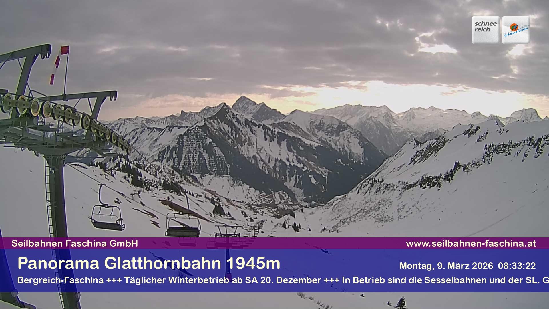 Archiv Foto Webcam Panoramablick von der Glatthornbahn