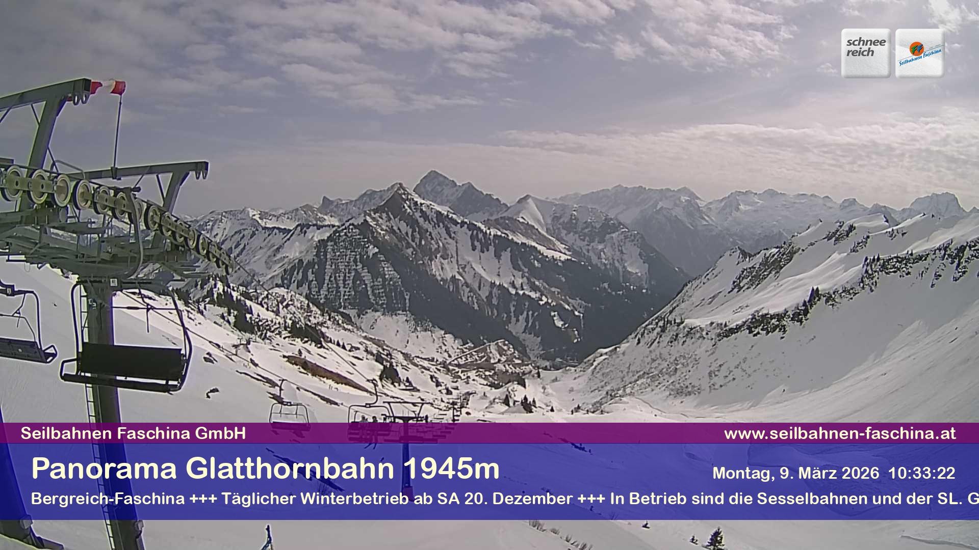 Archiv Foto Webcam Panoramablick von der Glatthornbahn