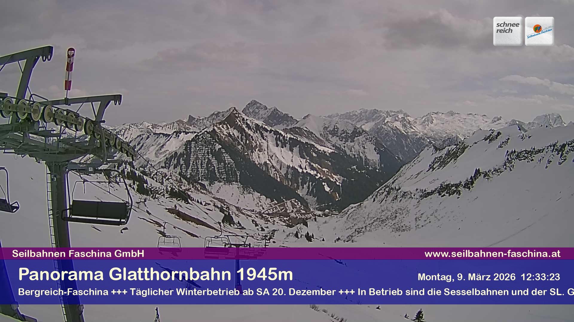 Archiv Foto Webcam Panoramablick von der Glatthornbahn