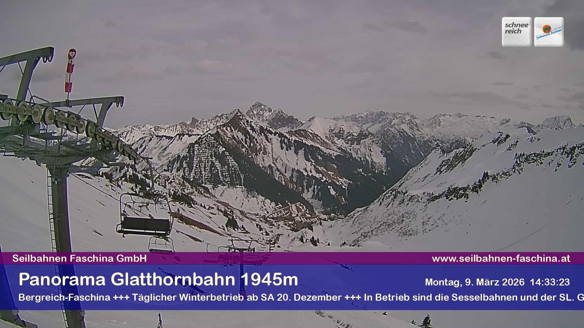 Archiv Foto Webcam Panoramablick von der Glatthornbahn