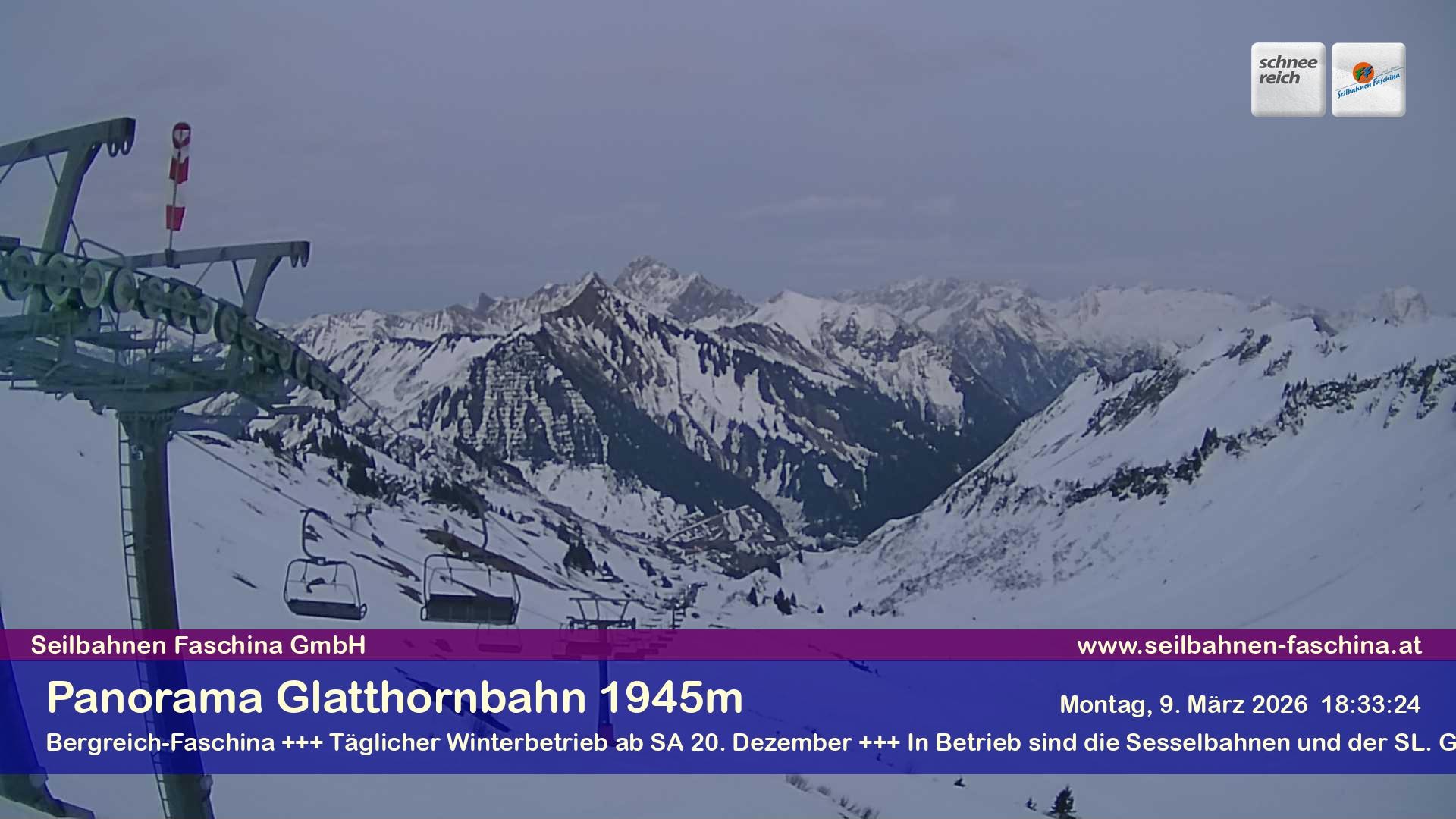 Archiv Foto Webcam Panoramablick von der Glatthornbahn