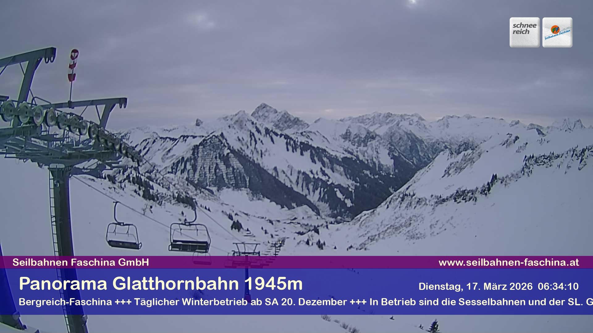 Archiv Foto Webcam Panoramablick von der Glatthornbahn