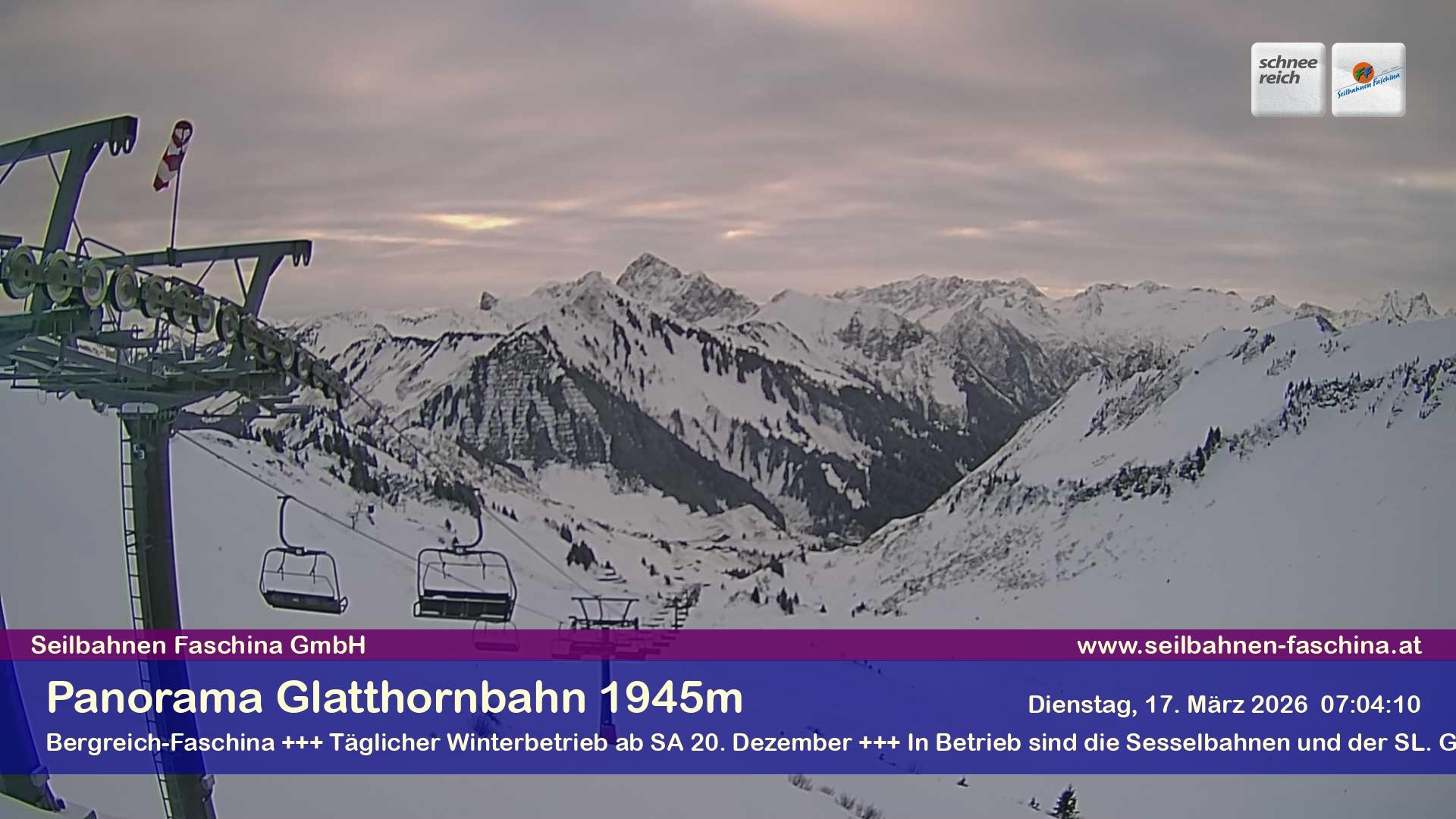 Archiv Foto Webcam Panoramablick von der Glatthornbahn