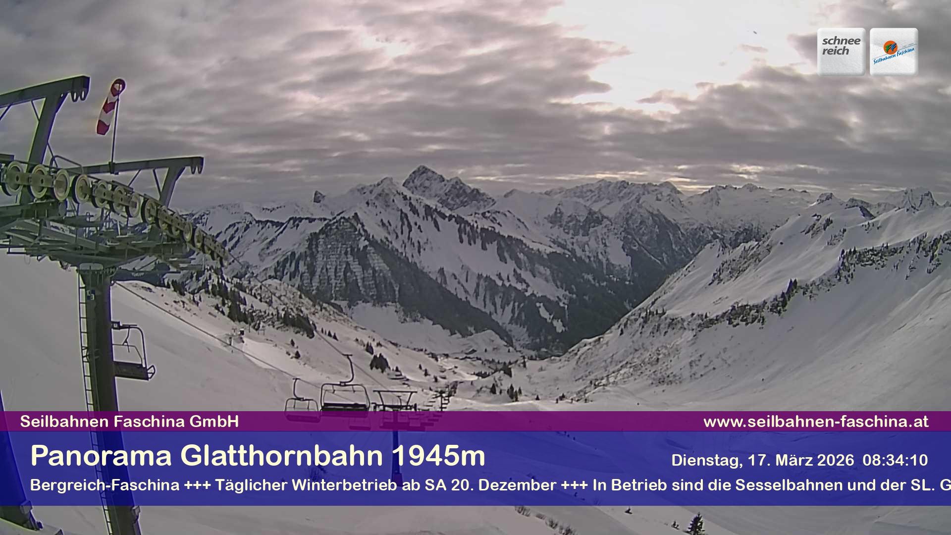 Archiv Foto Webcam Panoramablick von der Glatthornbahn