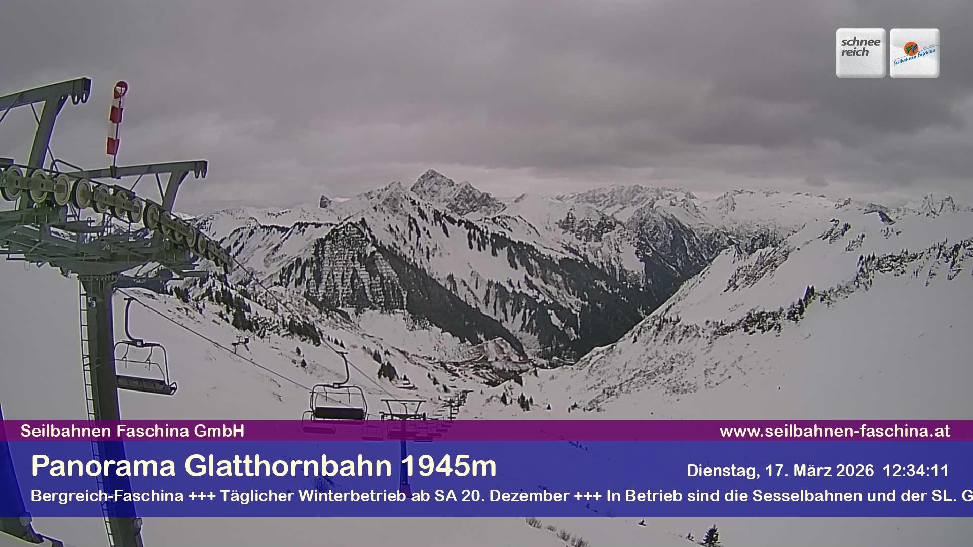 Archiv Foto Webcam Panoramablick von der Glatthornbahn