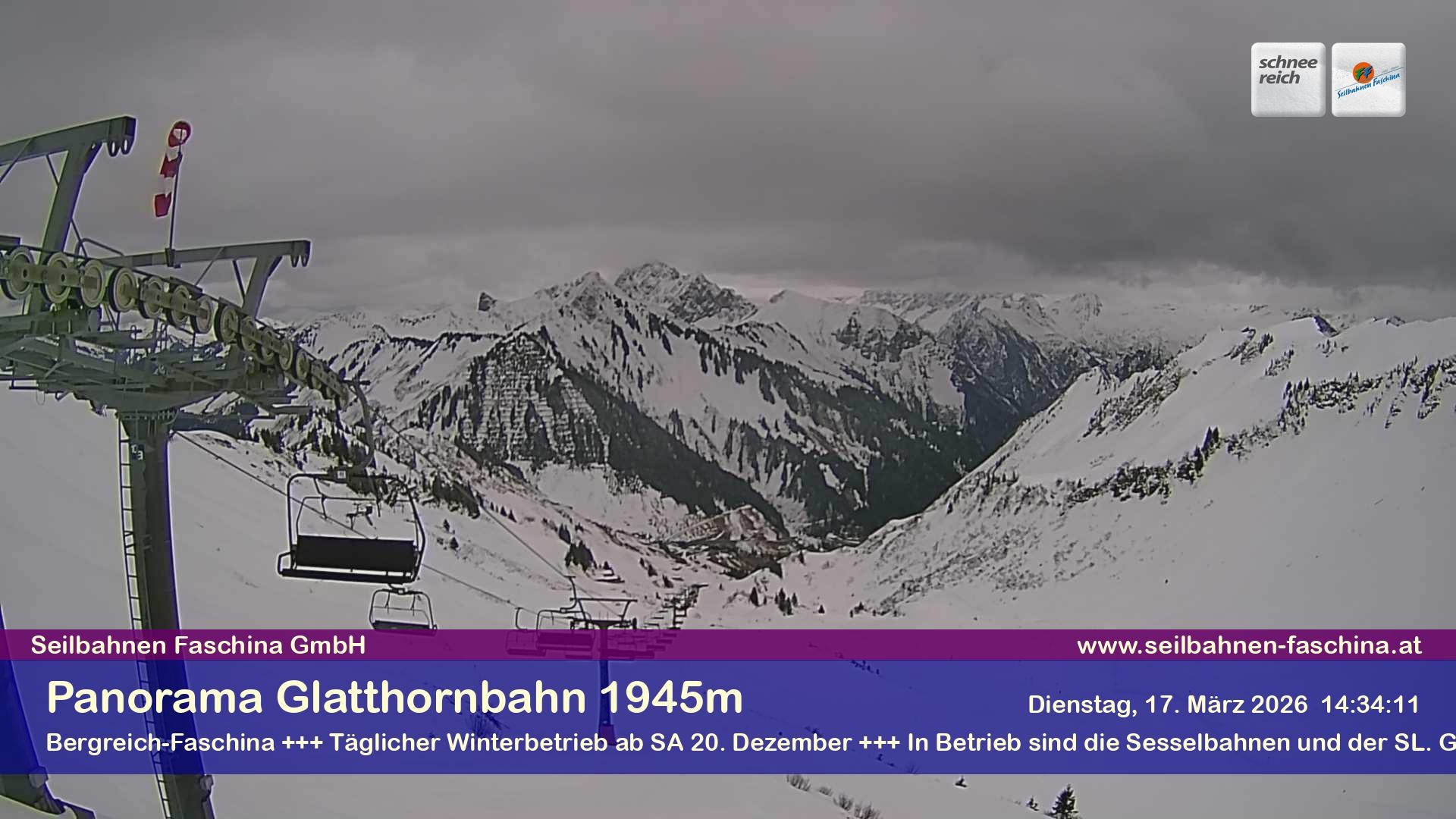 Archiv Foto Webcam Panoramablick von der Glatthornbahn