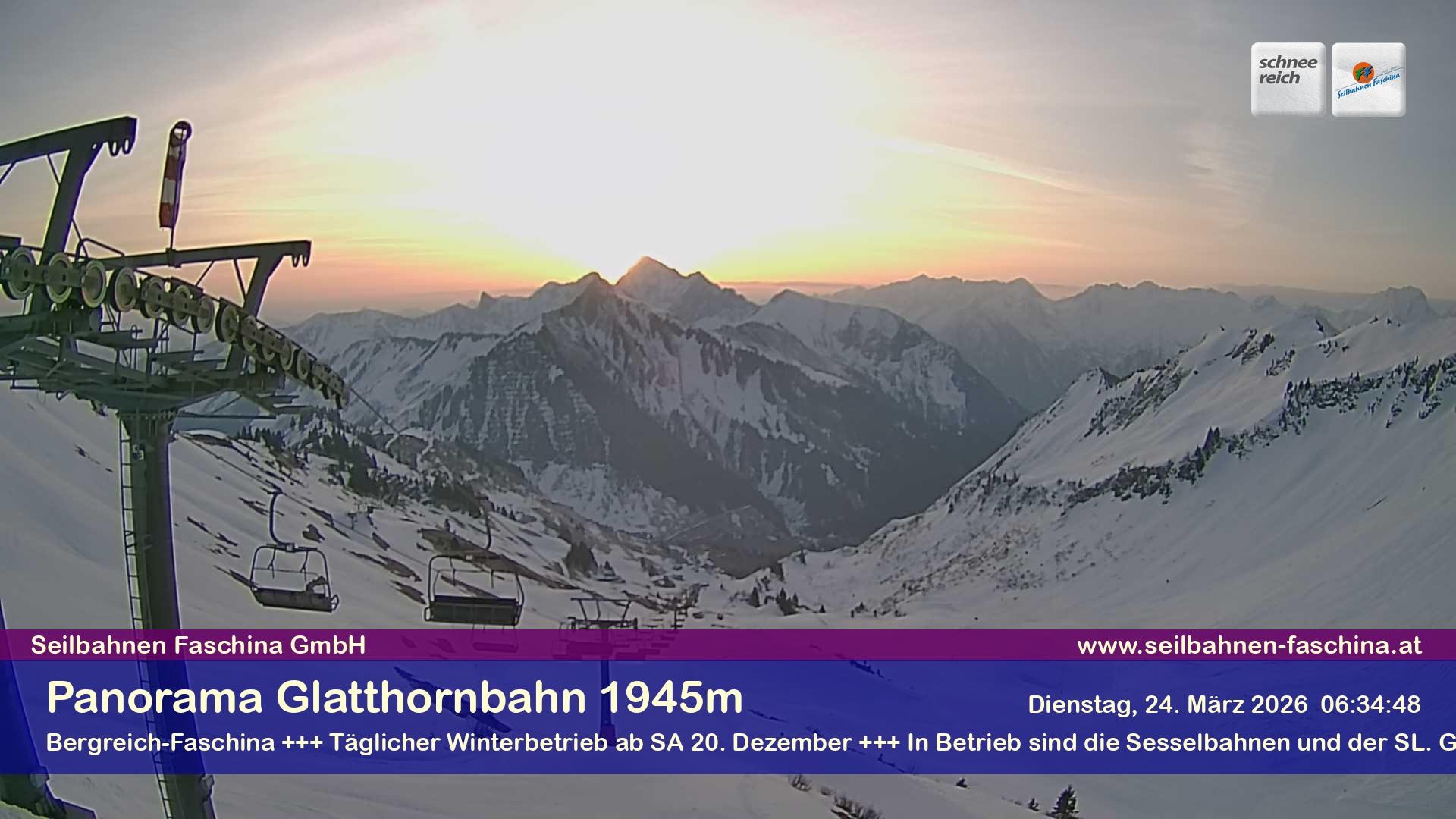 Archiv Foto Webcam Panoramablick von der Glatthornbahn
