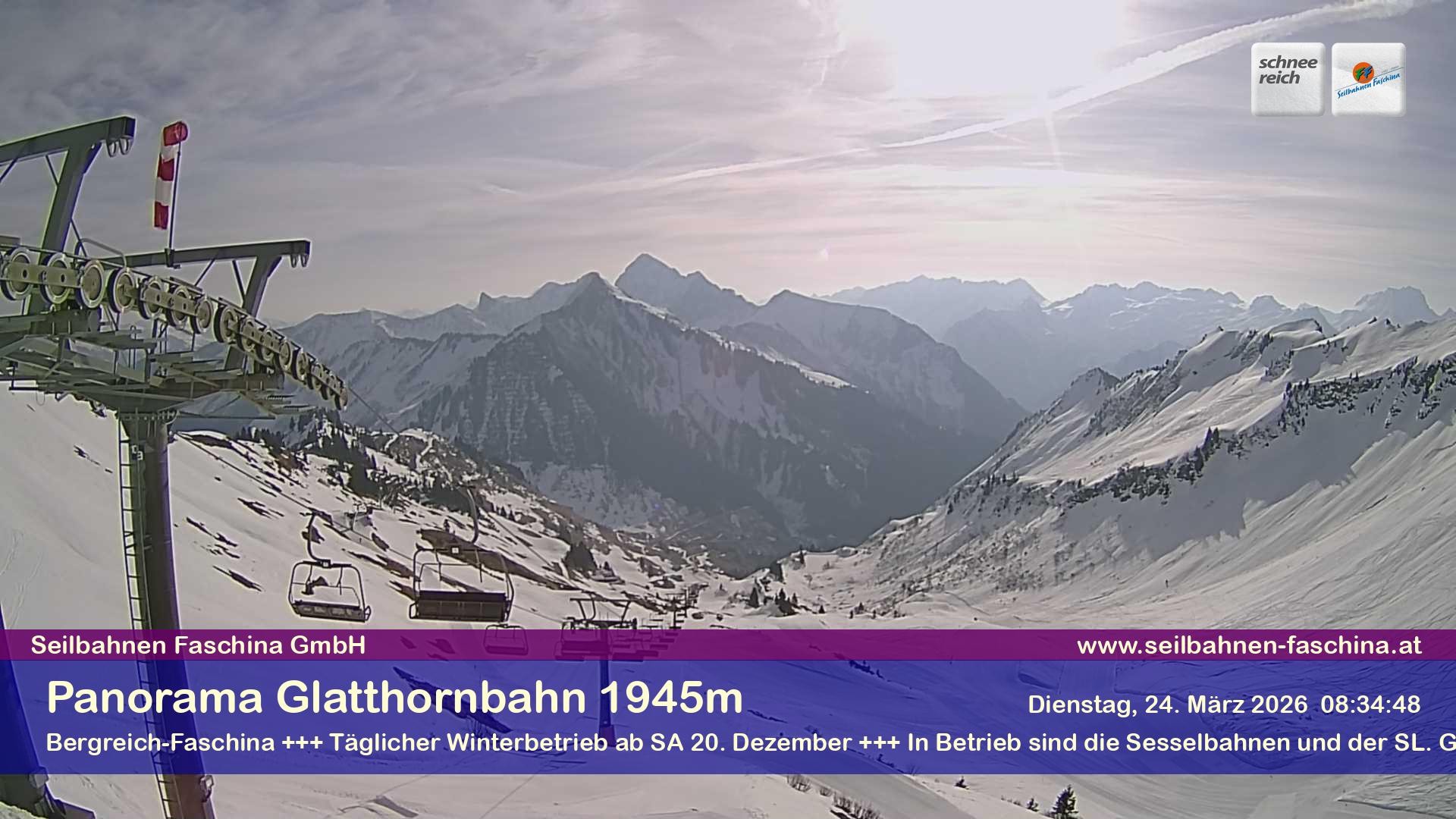 Archiv Foto Webcam Panoramablick von der Glatthornbahn