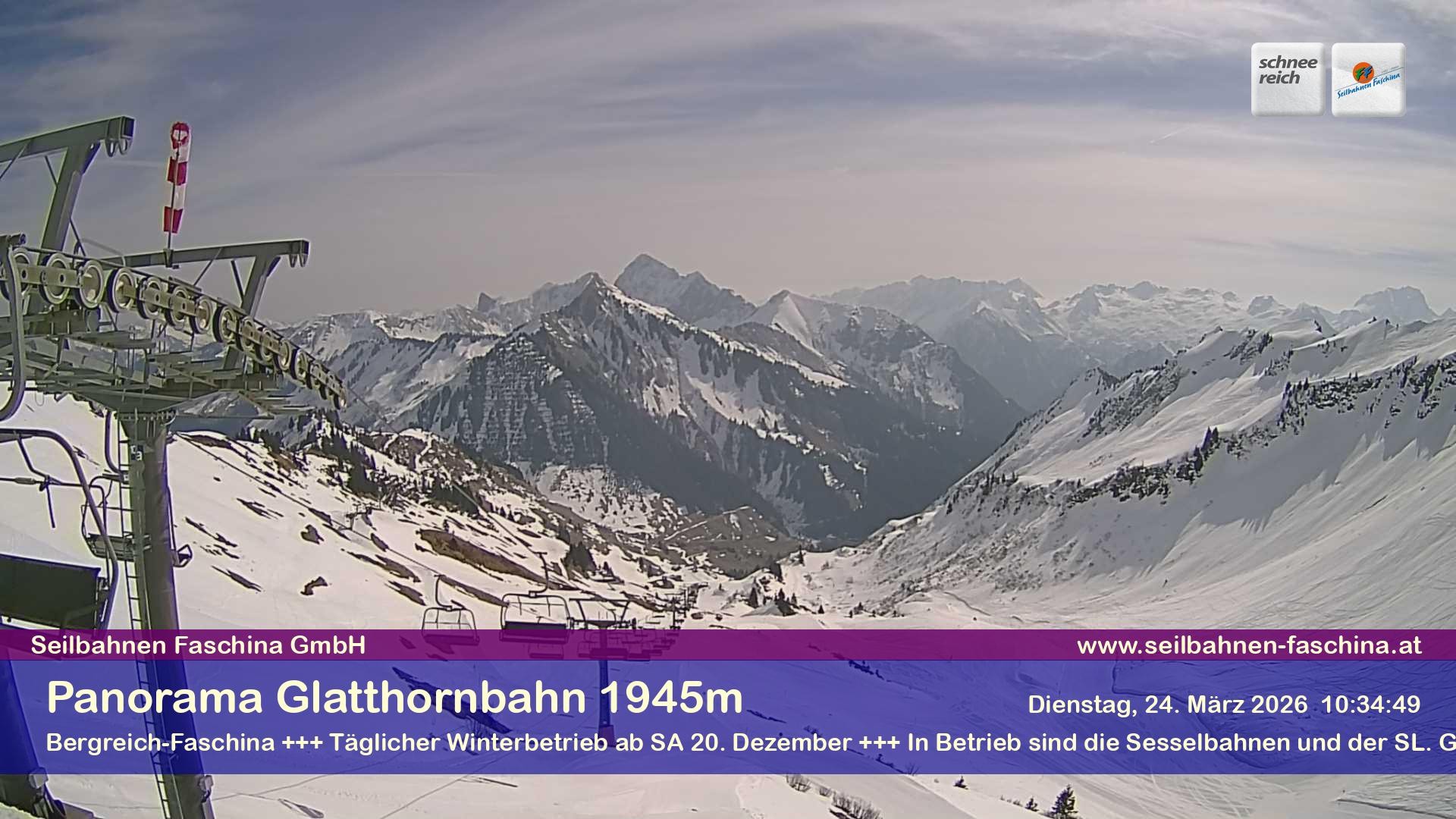 Archiv Foto Webcam Panoramablick von der Glatthornbahn