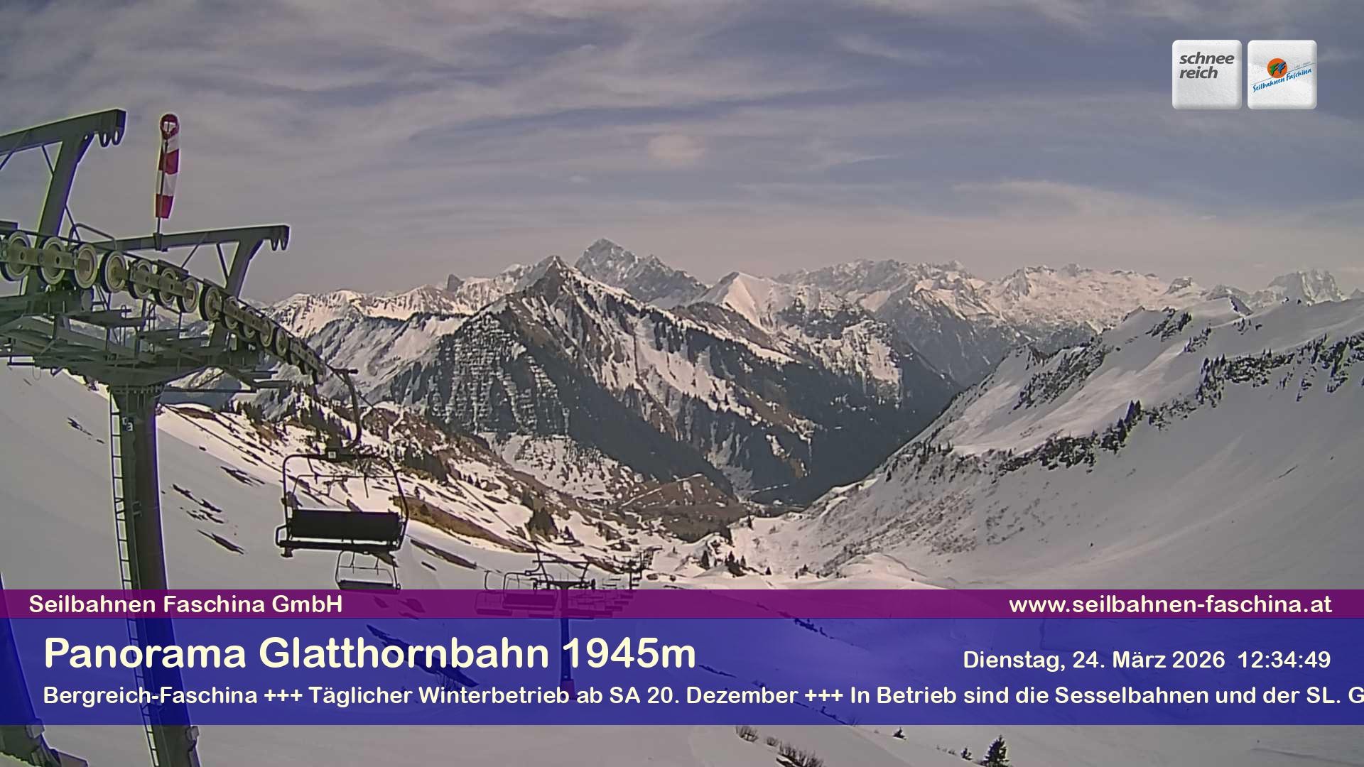 Archiv Foto Webcam Panoramablick von der Glatthornbahn