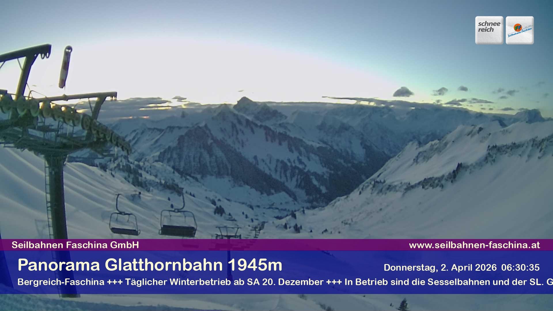 Archiv Foto Webcam Panoramablick von der Glatthornbahn