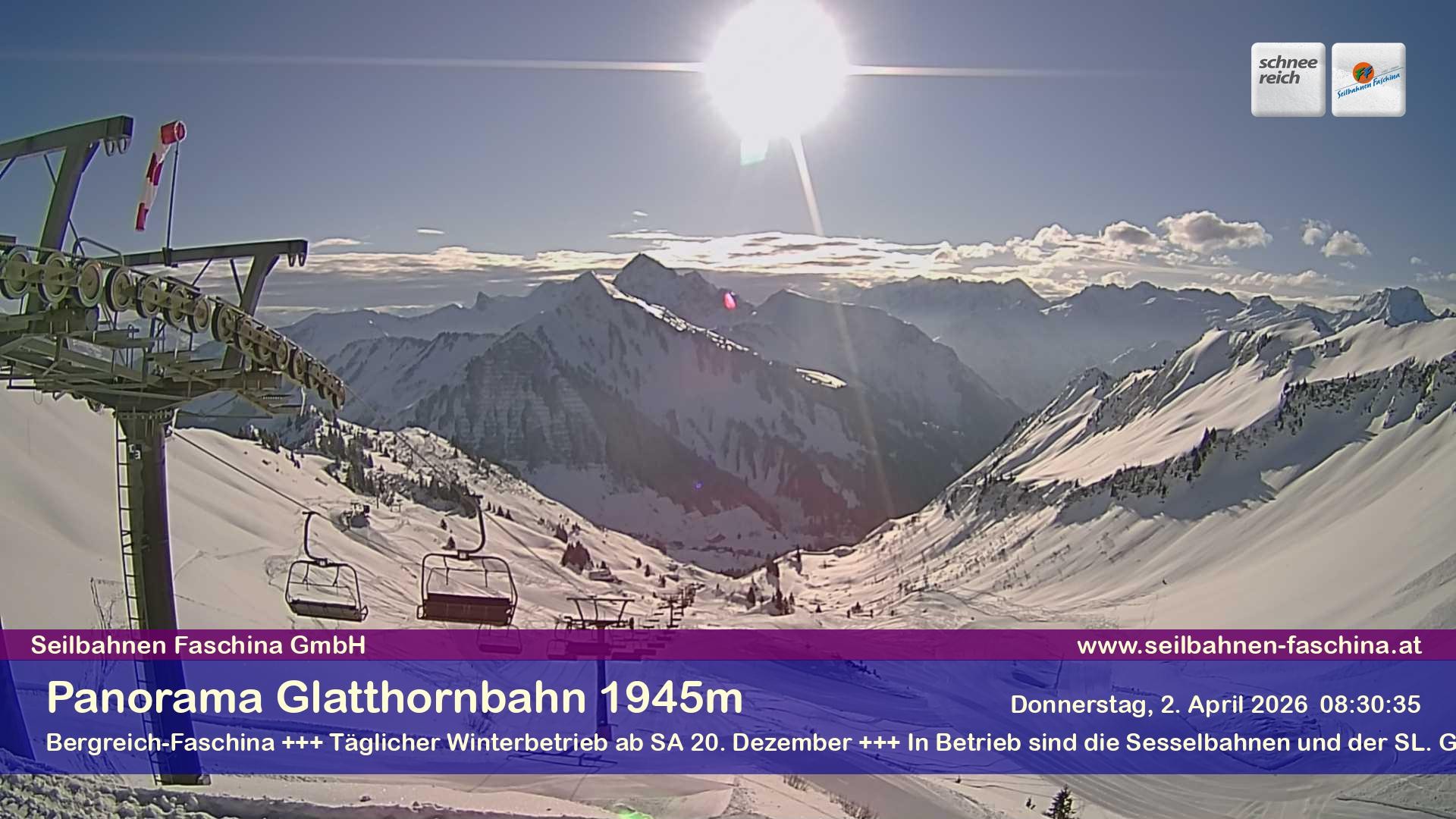Archiv Foto Webcam Panoramablick von der Glatthornbahn