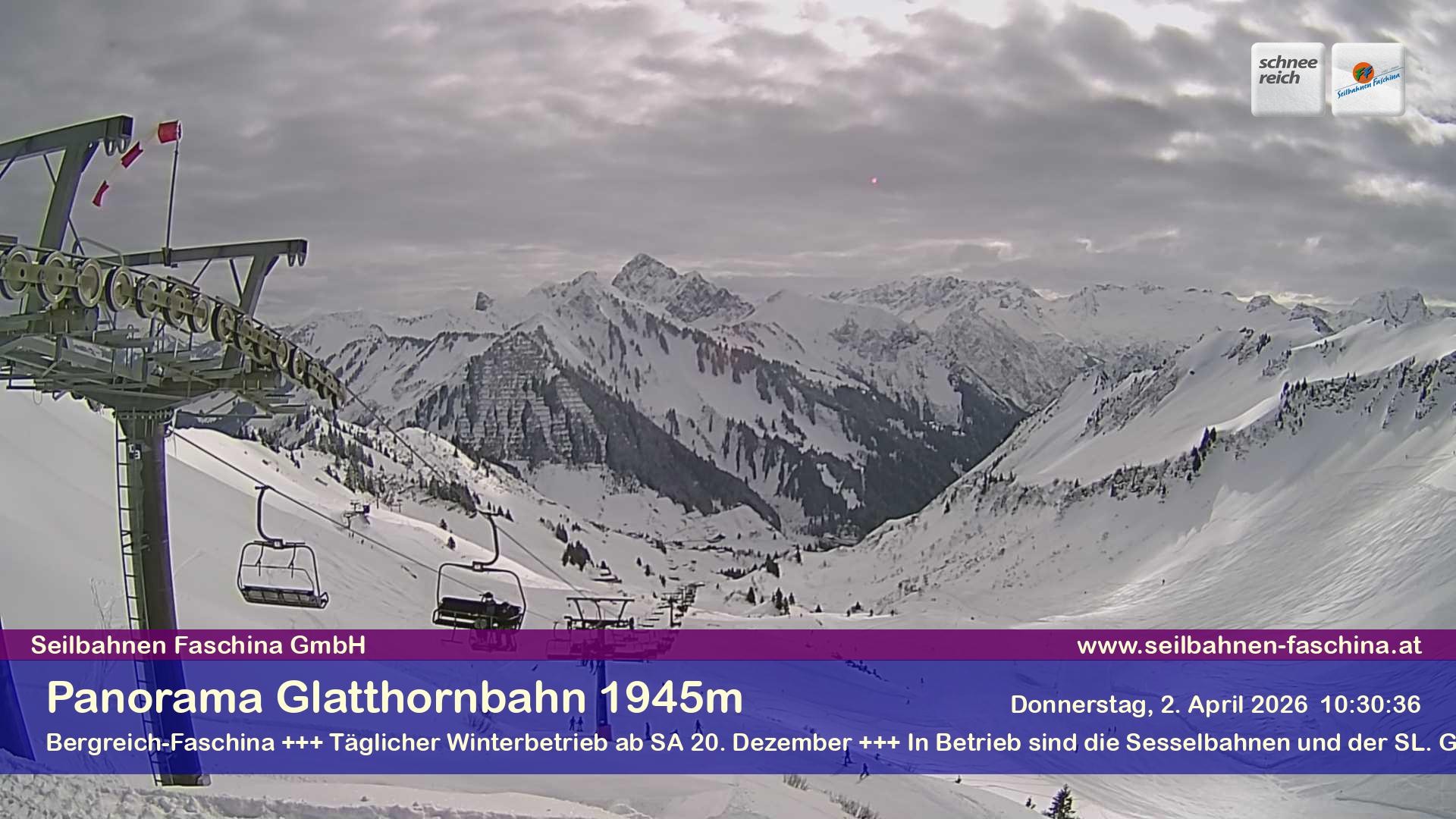 Archiv Foto Webcam Panoramablick von der Glatthornbahn