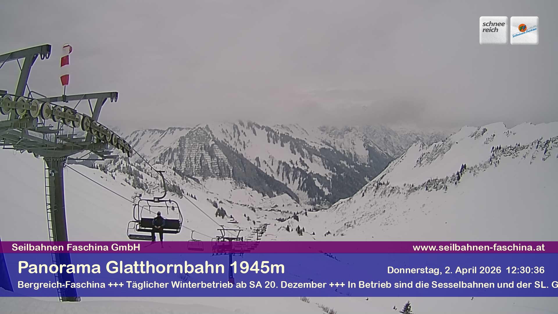 Archiv Foto Webcam Panoramablick von der Glatthornbahn
