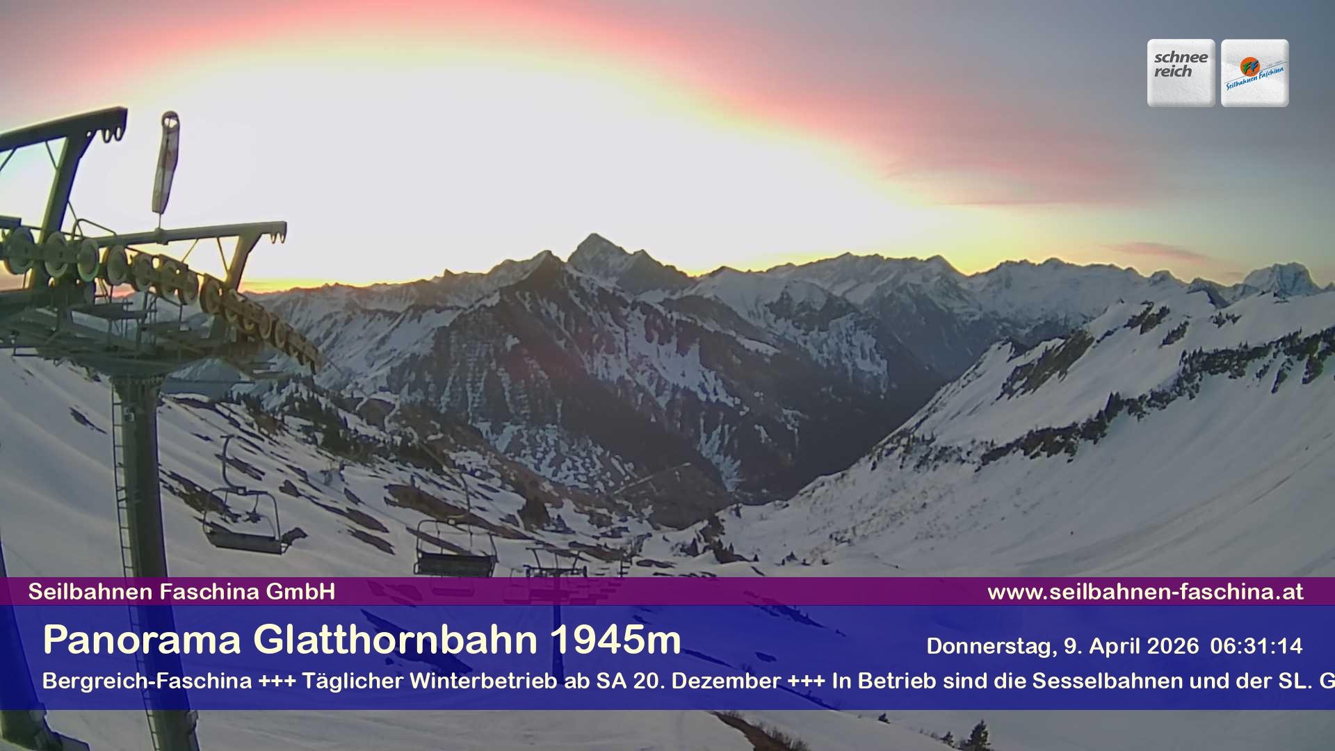 Archiv Foto Webcam Panoramablick von der Glatthornbahn