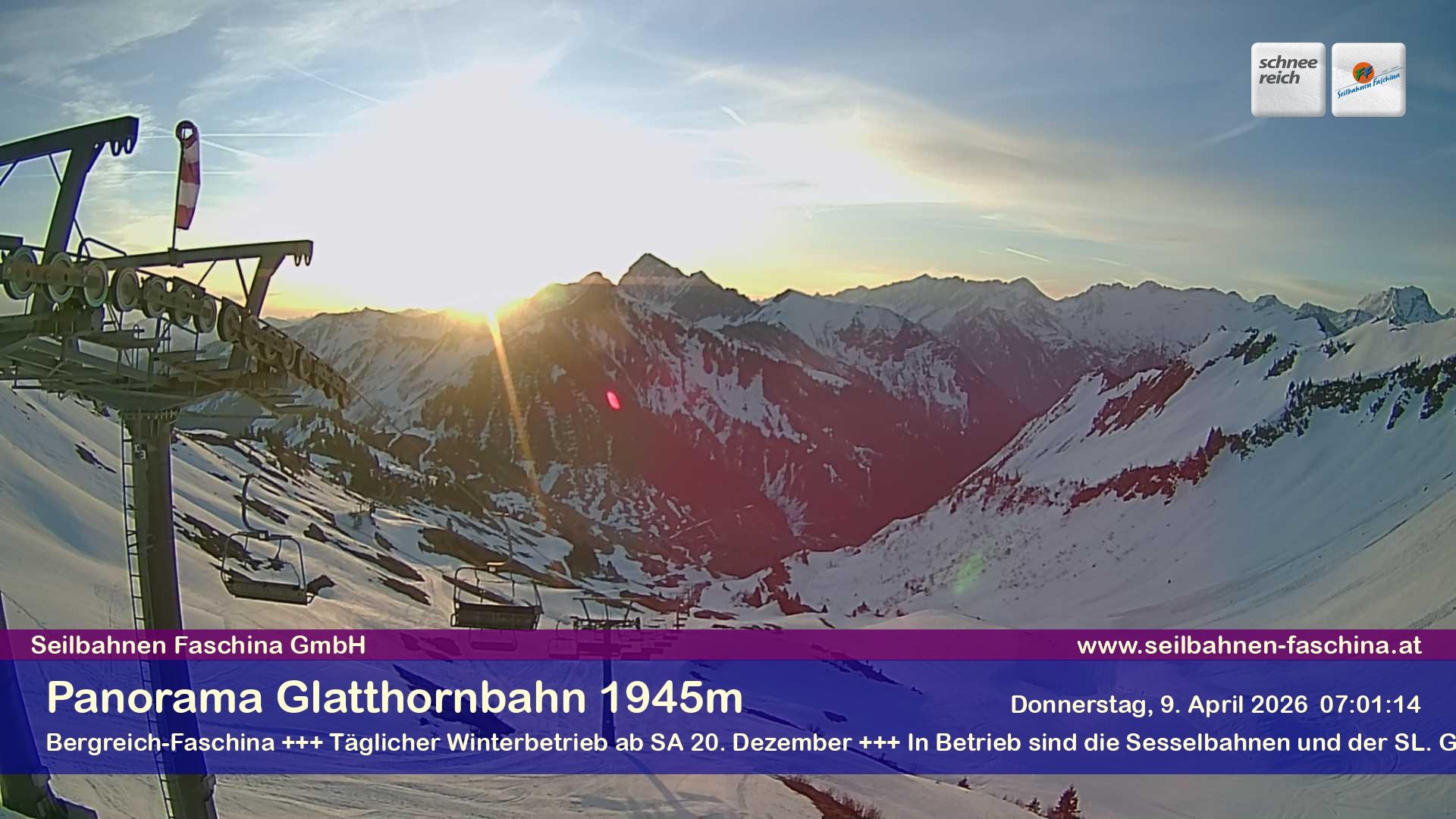 Archiv Foto Webcam Panoramablick von der Glatthornbahn
