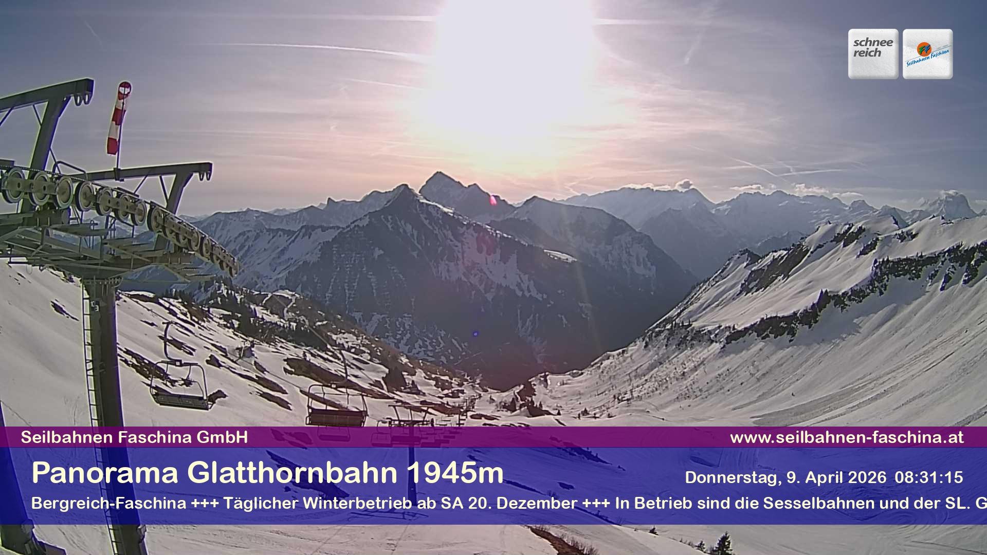 Archiv Foto Webcam Panoramablick von der Glatthornbahn