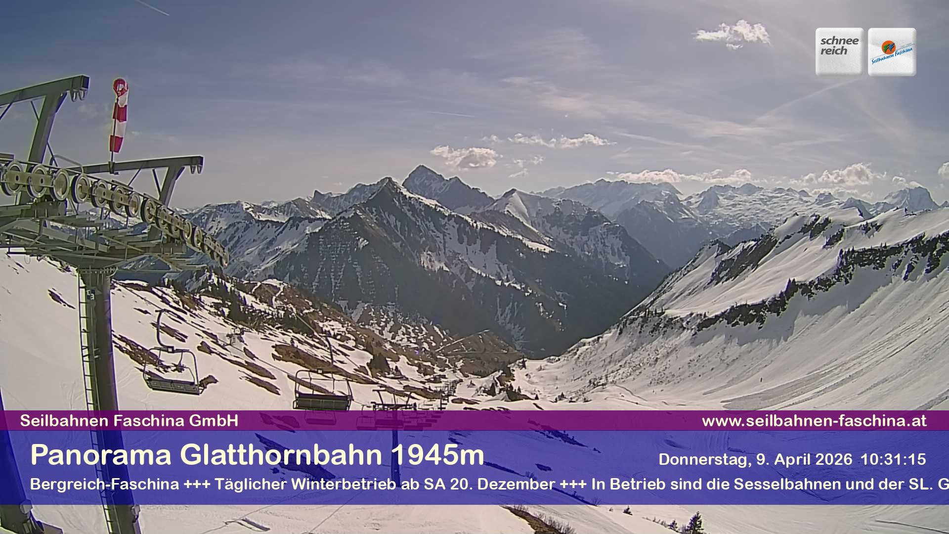 Archiv Foto Webcam Panoramablick von der Glatthornbahn