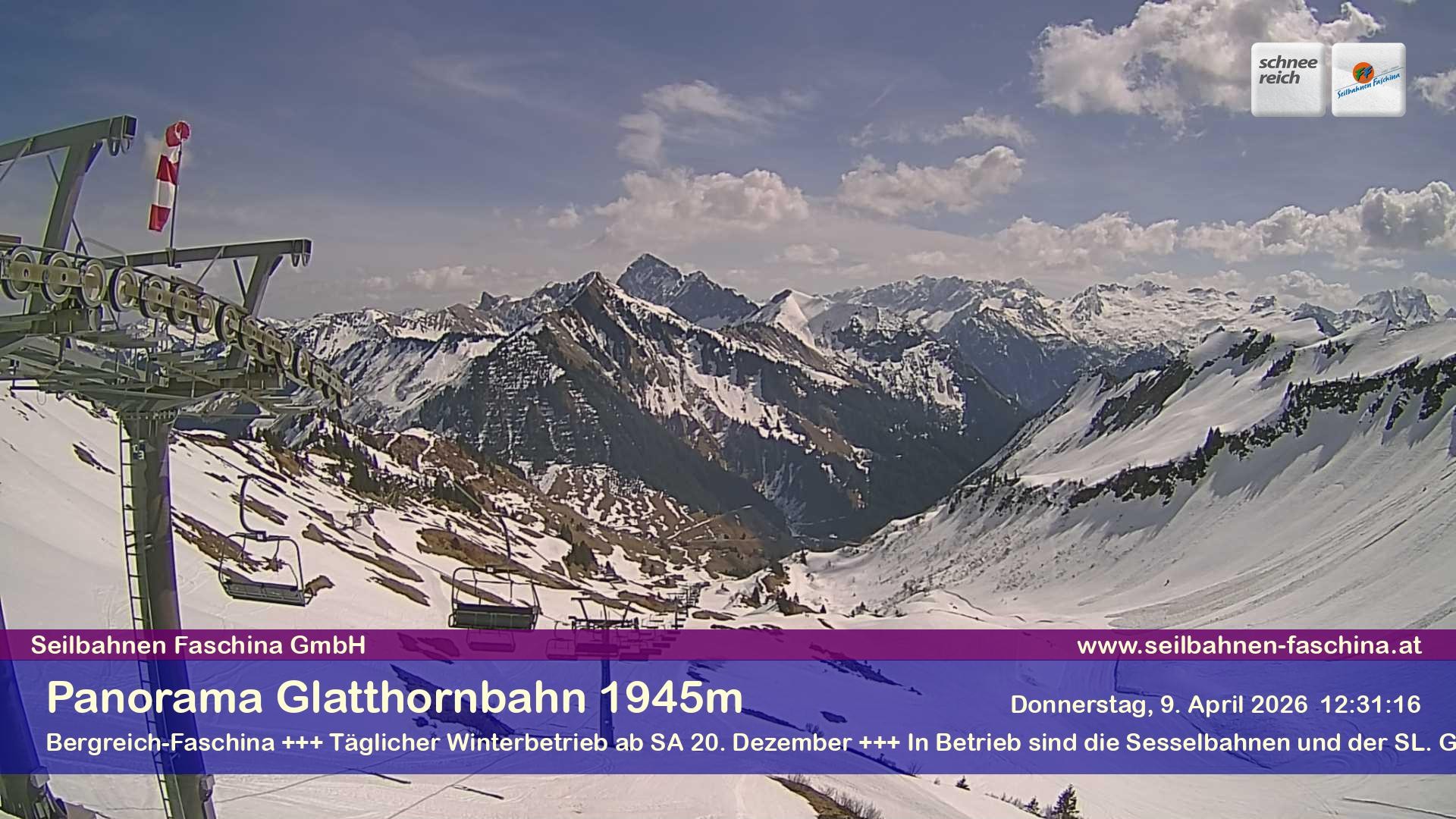 Archiv Foto Webcam Panoramablick von der Glatthornbahn