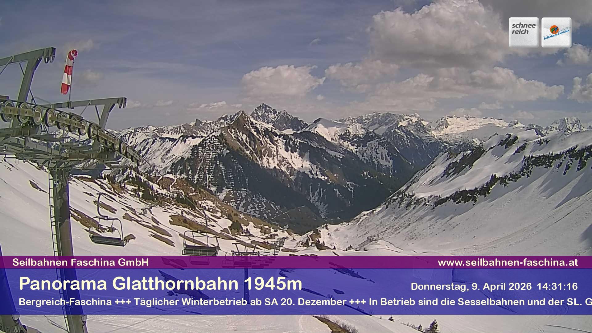 Archiv Foto Webcam Panoramablick von der Glatthornbahn