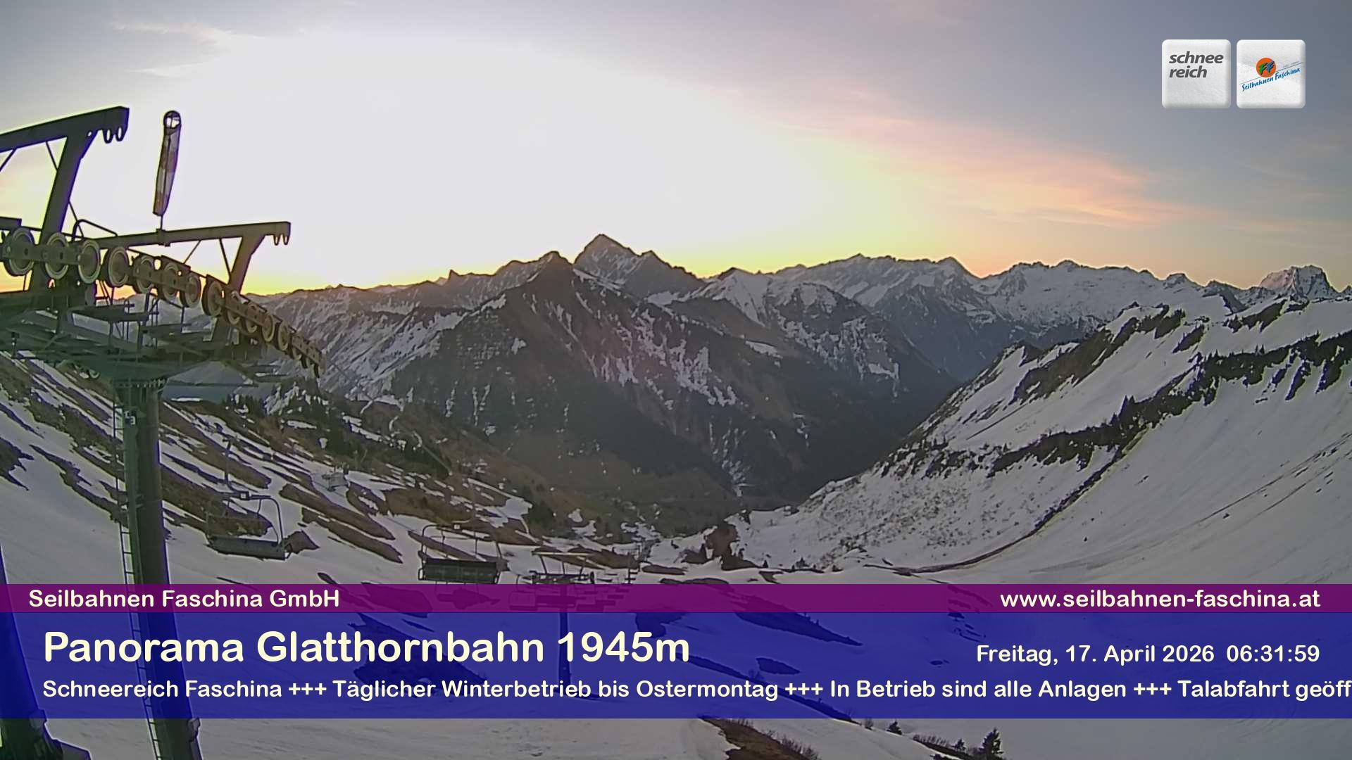 Archiv Foto Webcam Panoramablick von der Glatthornbahn