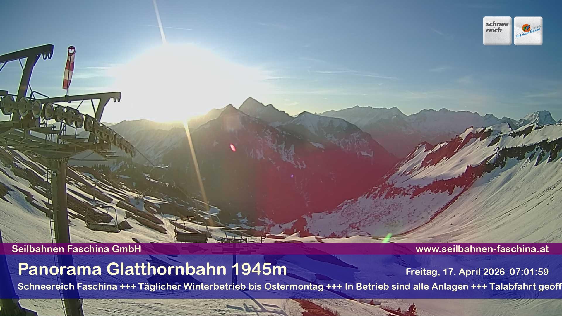 Archiv Foto Webcam Panoramablick von der Glatthornbahn
