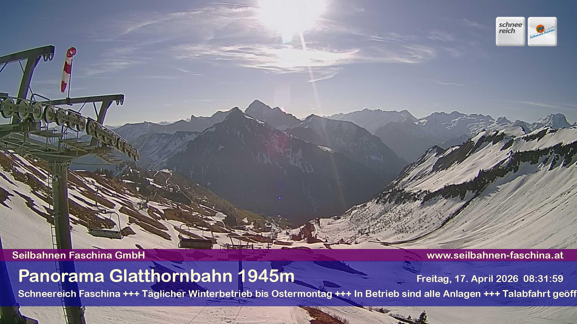 Archiv Foto Webcam Panoramablick von der Glatthornbahn