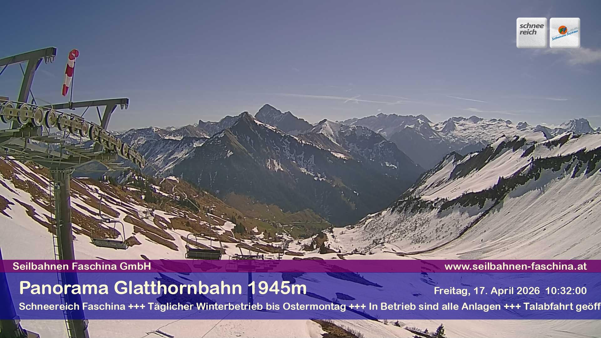 Archiv Foto Webcam Panoramablick von der Glatthornbahn