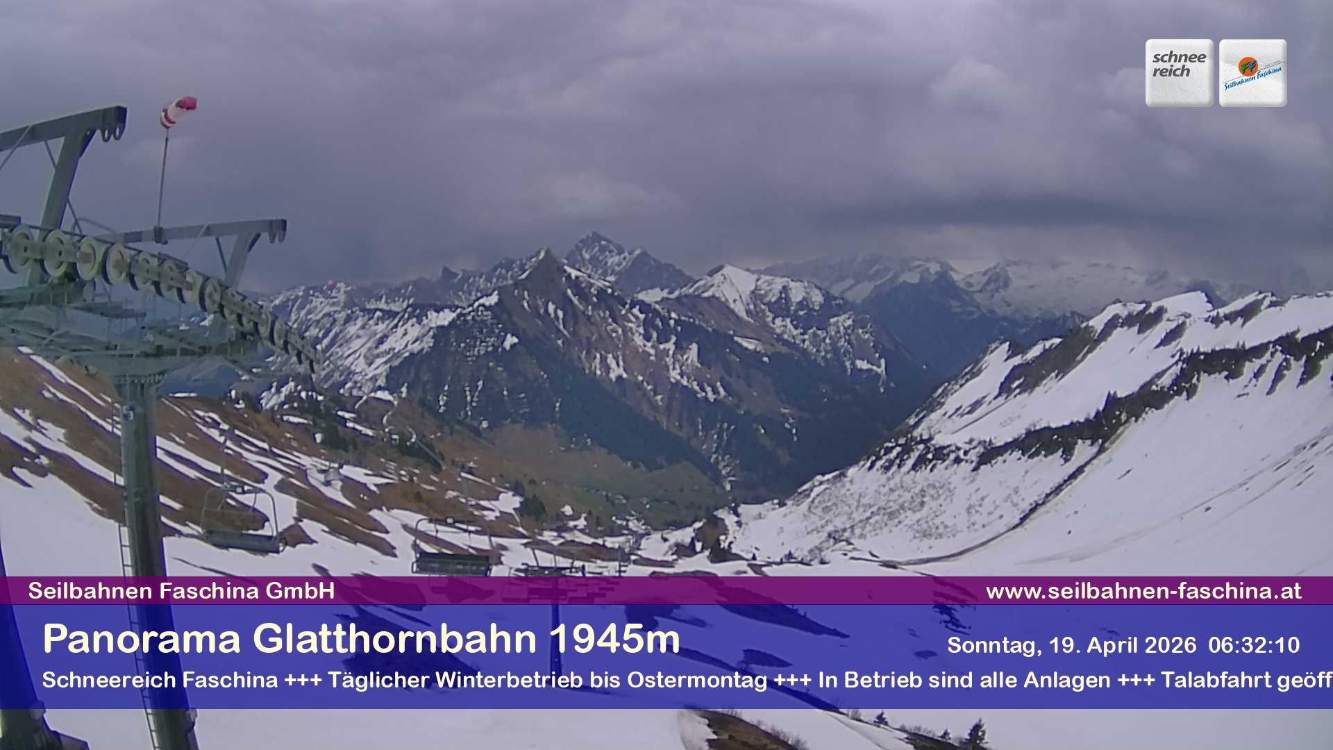 Archiv Foto Webcam Panoramablick von der Glatthornbahn
