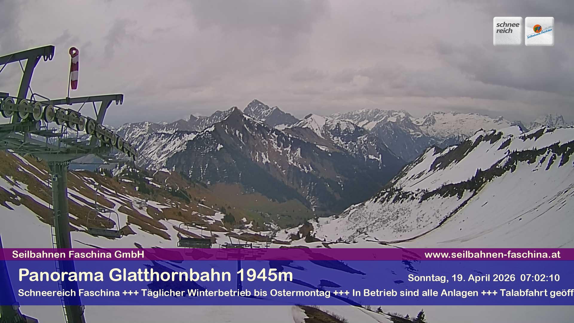 Archiv Foto Webcam Panoramablick von der Glatthornbahn