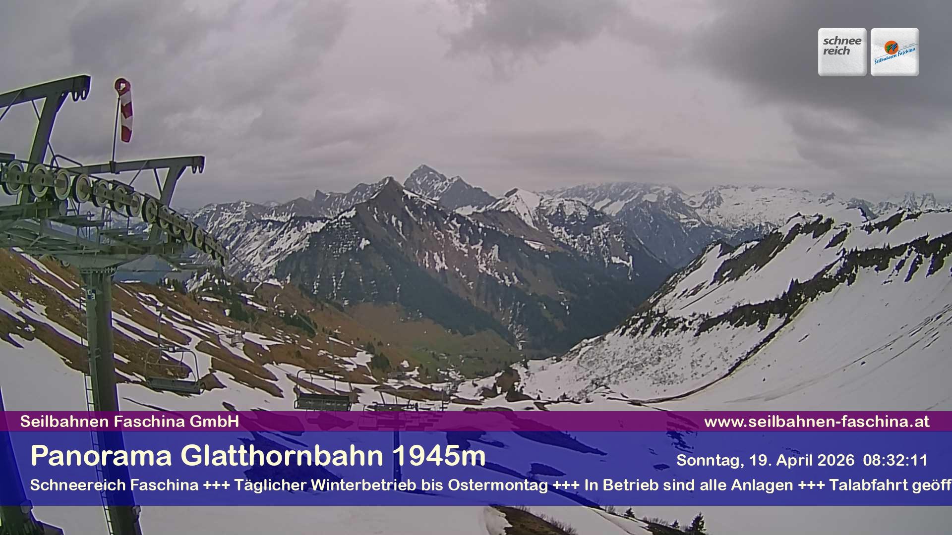 Archiv Foto Webcam Panoramablick von der Glatthornbahn