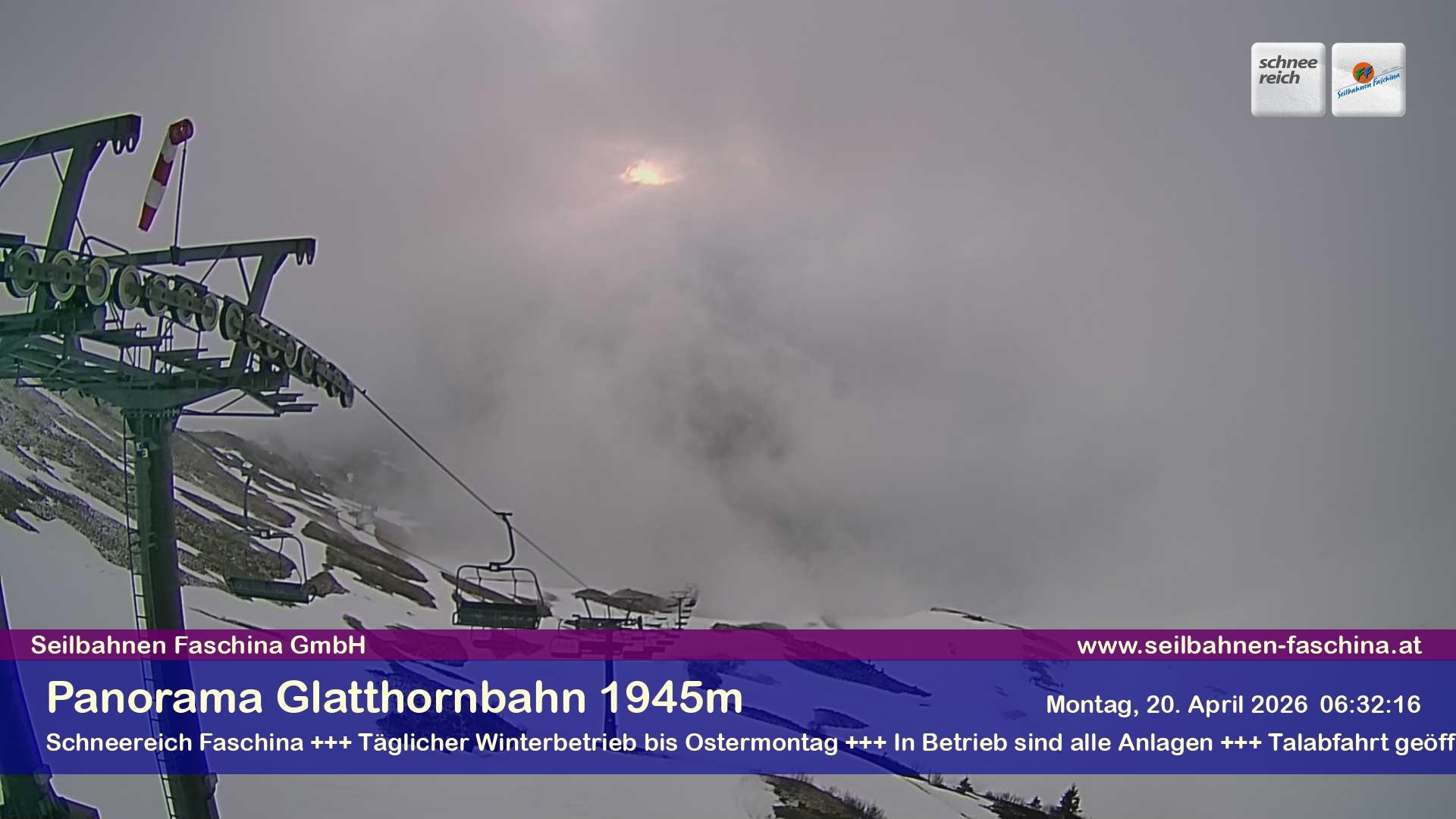 Archiv Foto Webcam Panoramablick von der Glatthornbahn