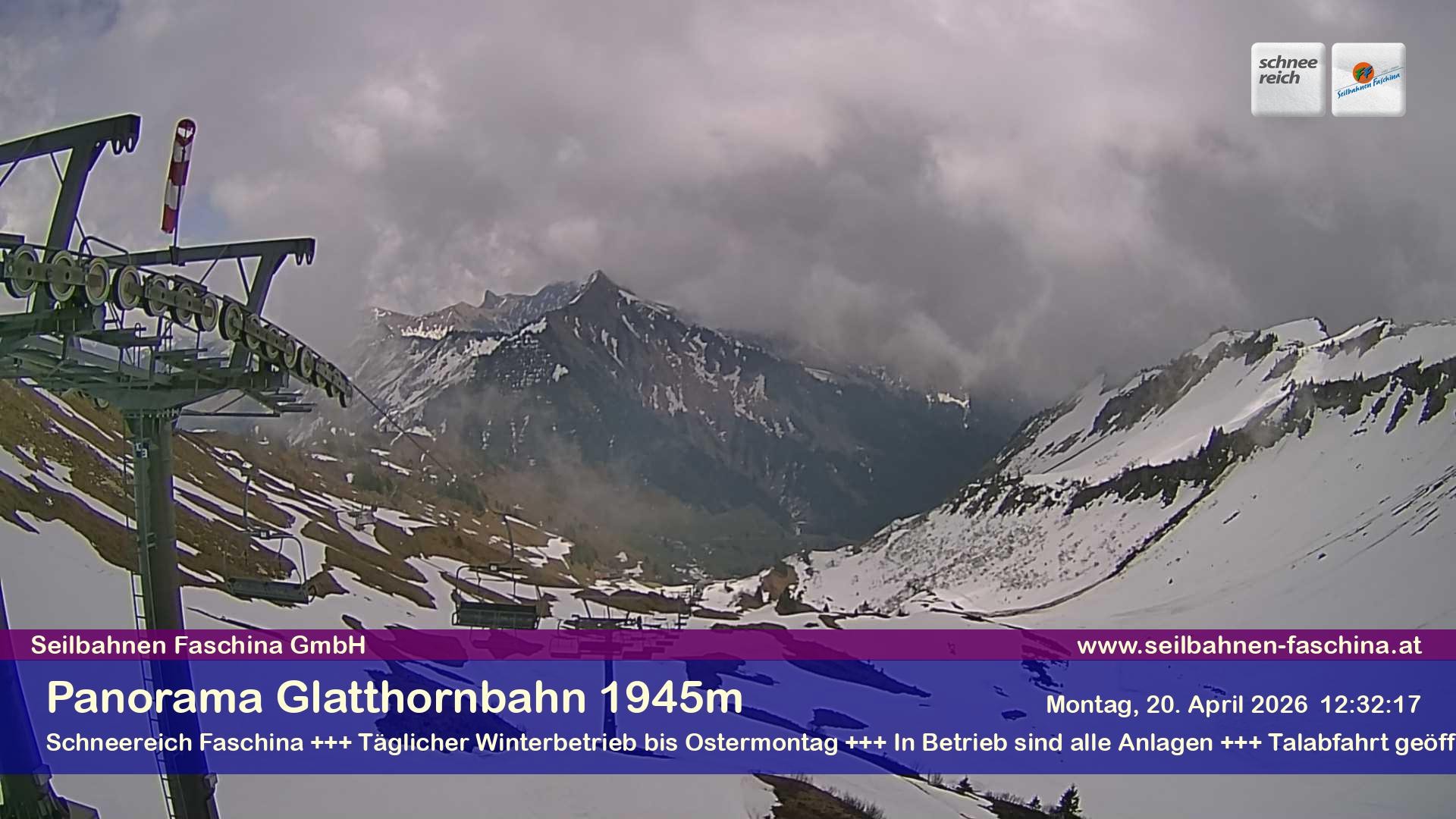 Archiv Foto Webcam Panoramablick von der Glatthornbahn