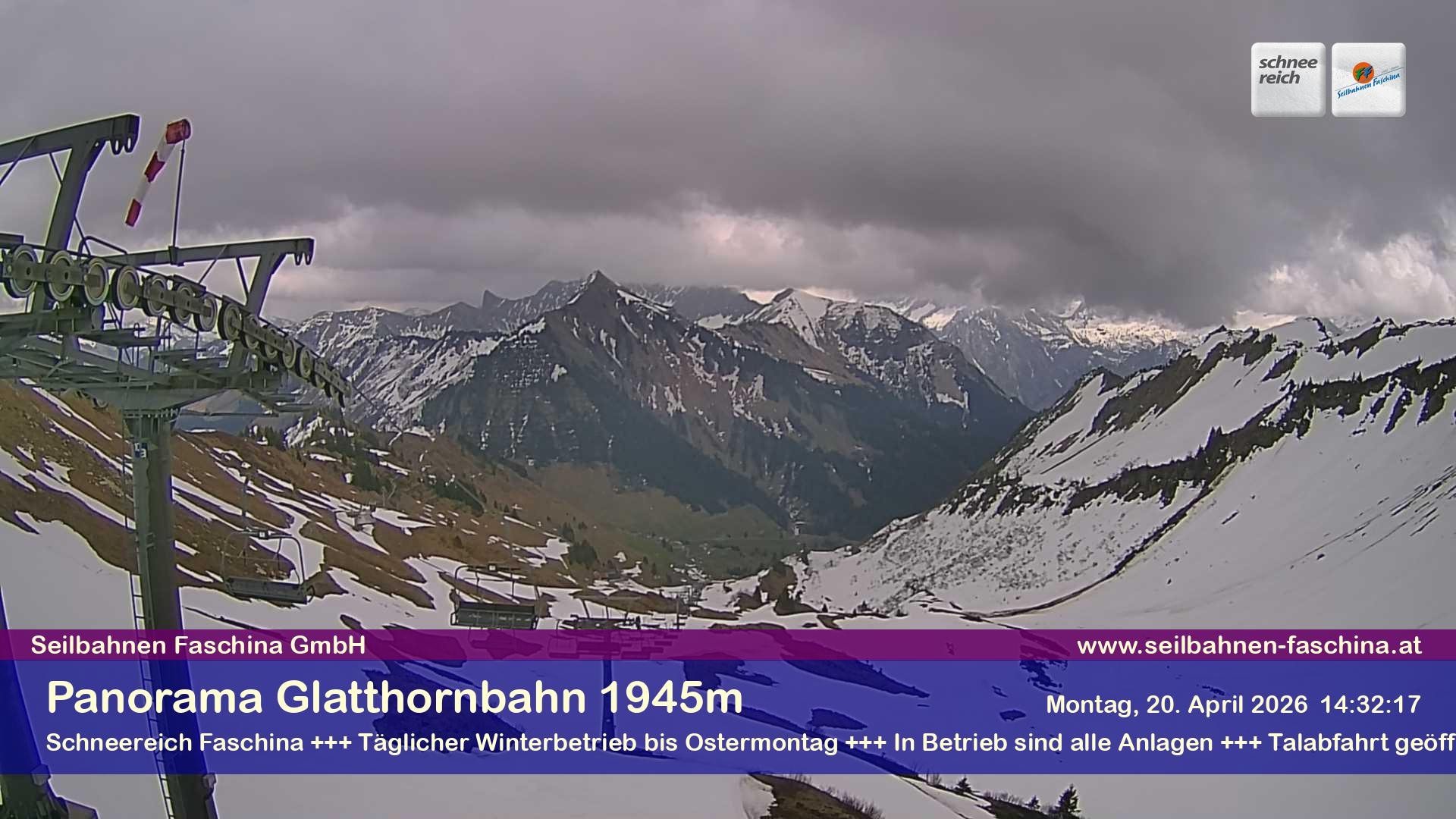 Archiv Foto Webcam Panoramablick von der Glatthornbahn