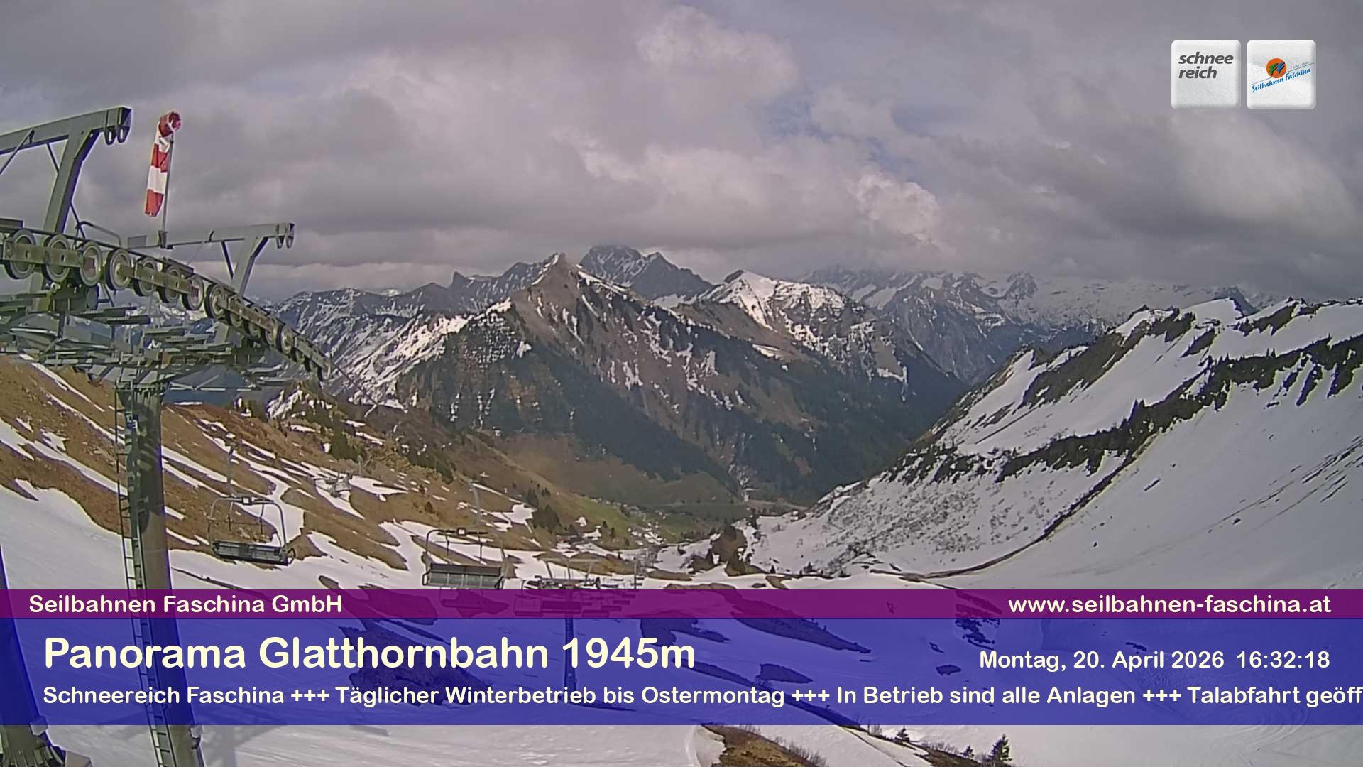 Archiv Foto Webcam Panoramablick von der Glatthornbahn