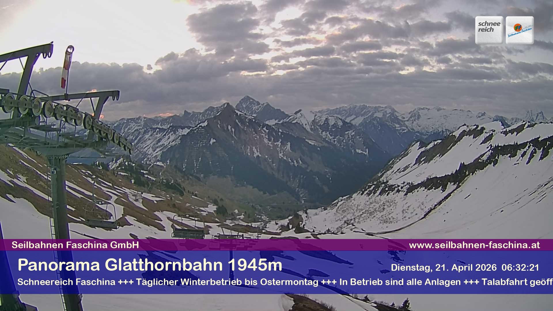 Archiv Foto Webcam Panoramablick von der Glatthornbahn