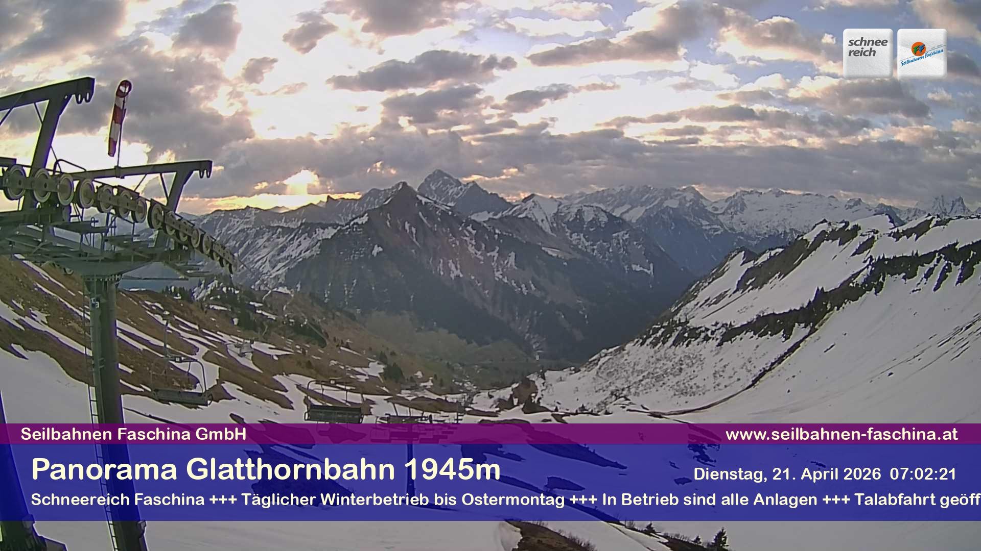 Archiv Foto Webcam Panoramablick von der Glatthornbahn