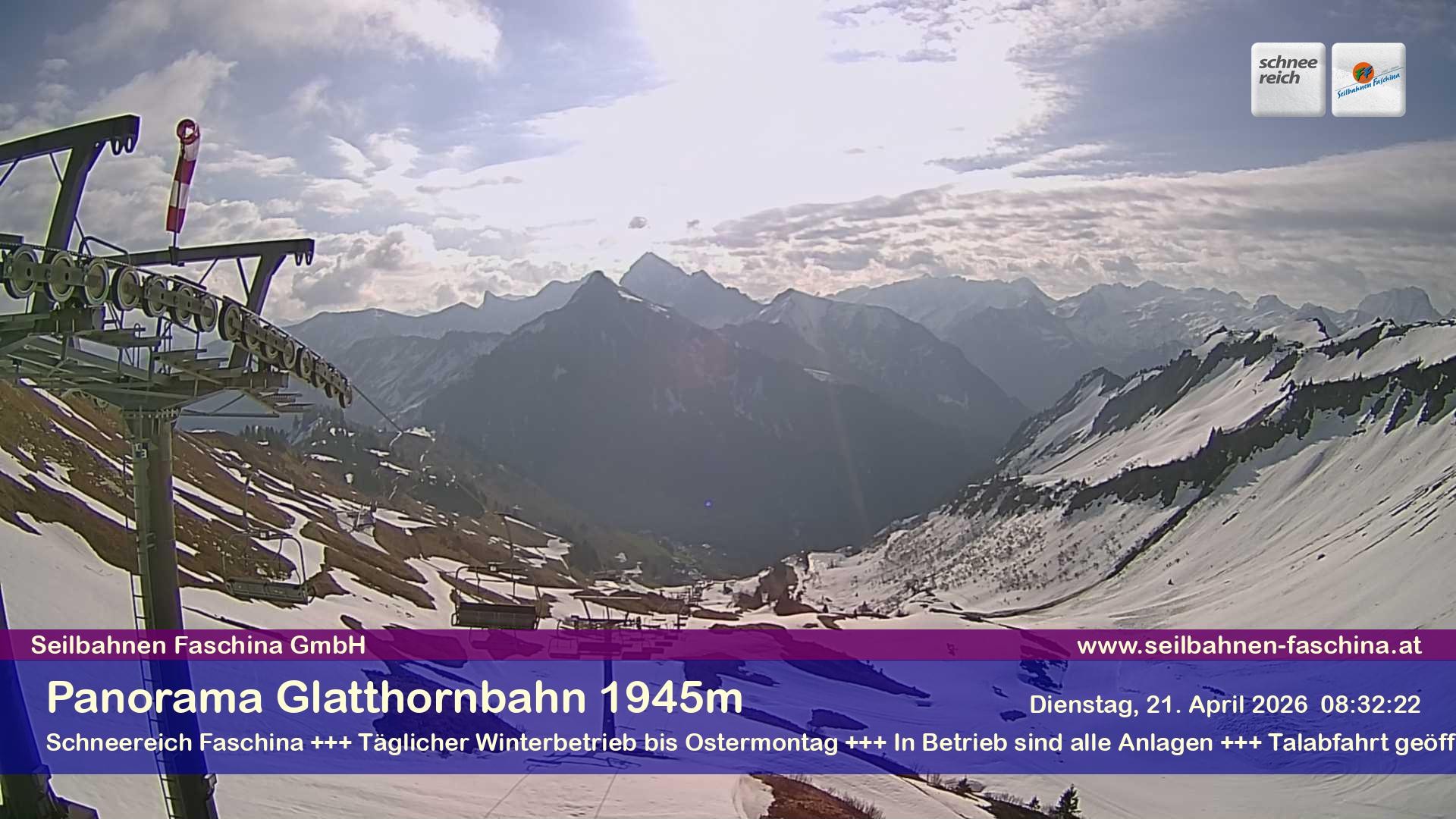 Archiv Foto Webcam Panoramablick von der Glatthornbahn