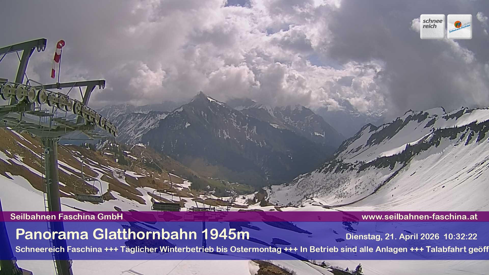 Archiv Foto Webcam Panoramablick von der Glatthornbahn