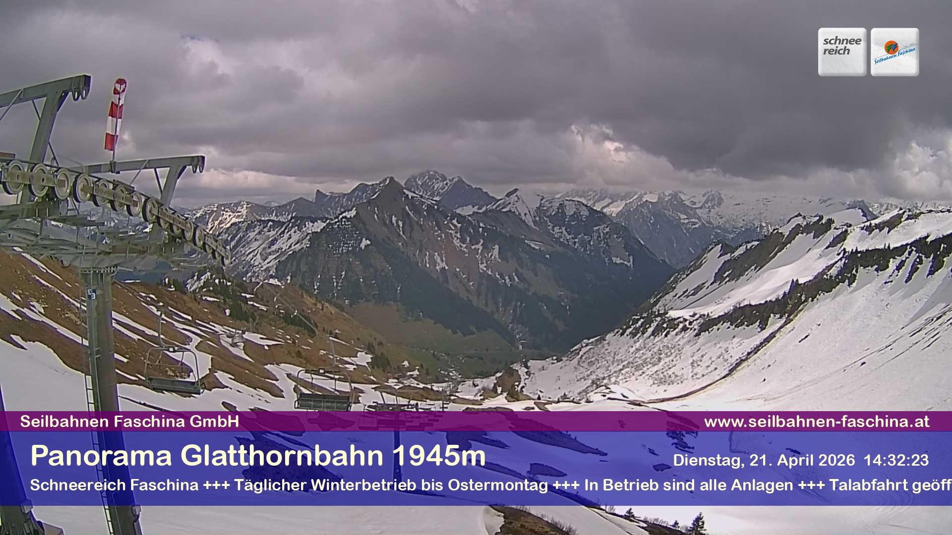 Archiv Foto Webcam Panoramablick von der Glatthornbahn
