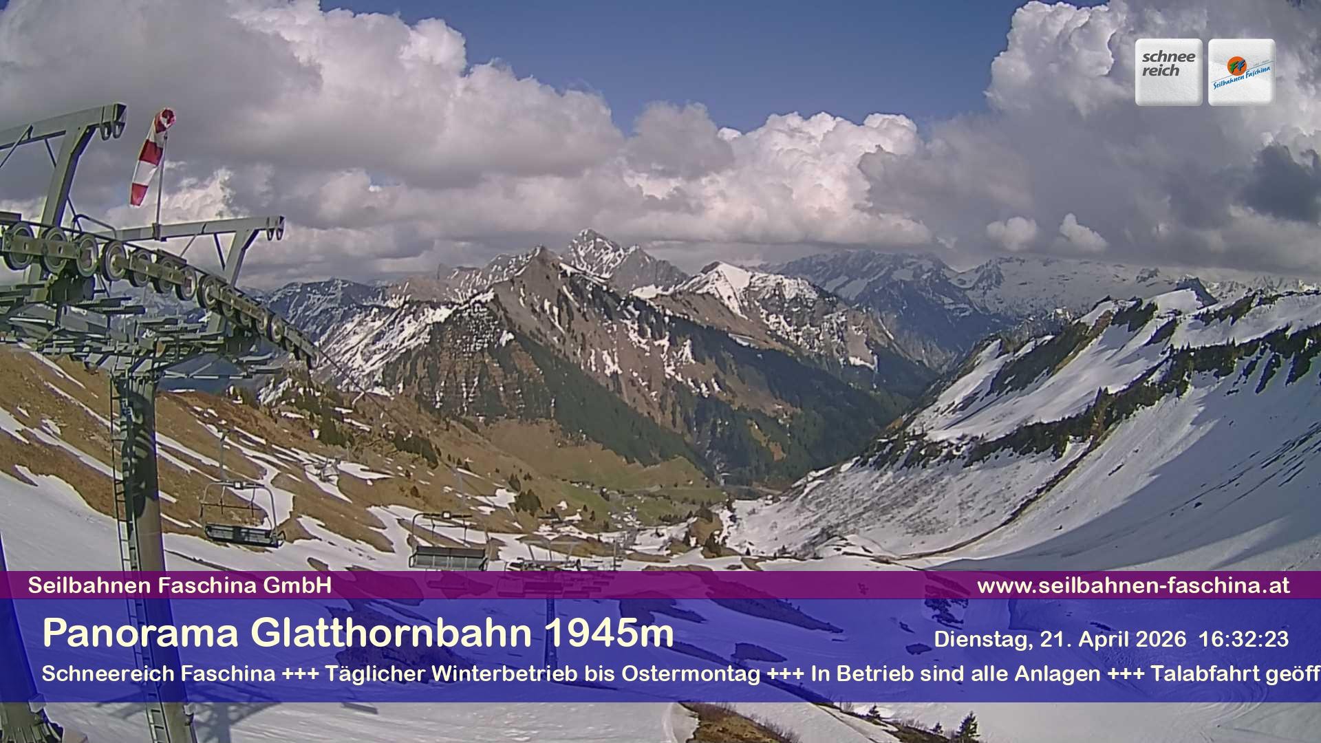 Archiv Foto Webcam Panoramablick von der Glatthornbahn