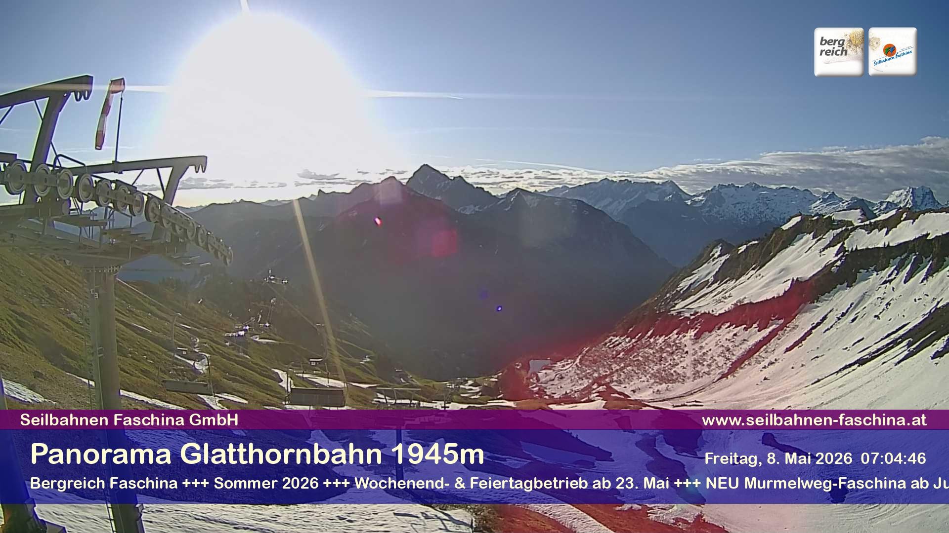 Archiv Foto Webcam Panoramablick von der Glatthornbahn