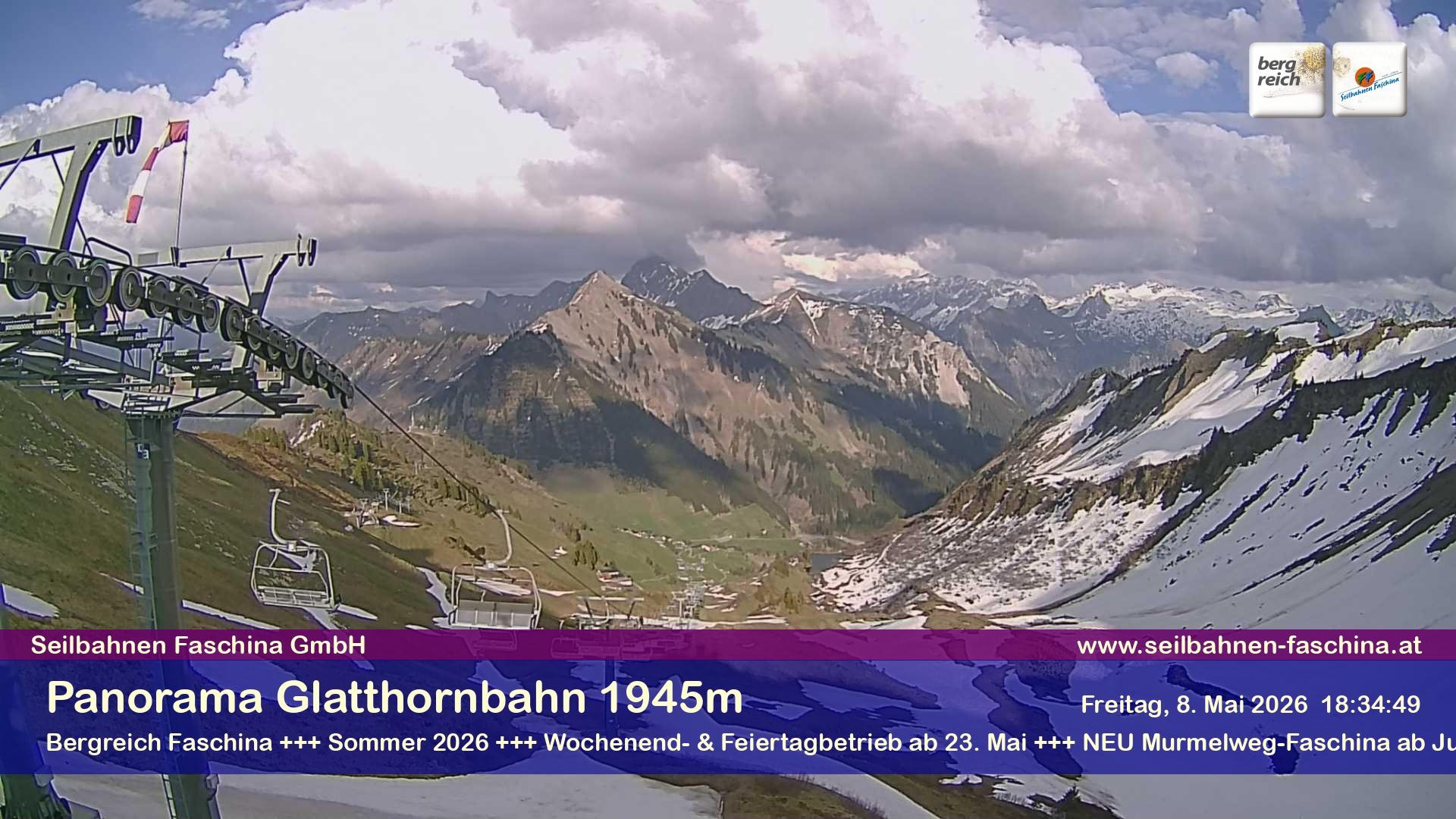 Archiv Foto Webcam Panoramablick von der Glatthornbahn