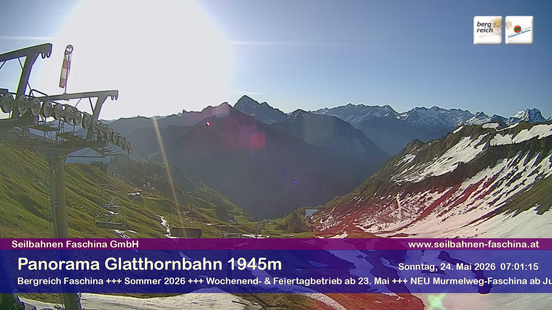 Archiv Foto Webcam Panoramablick von der Glatthornbahn