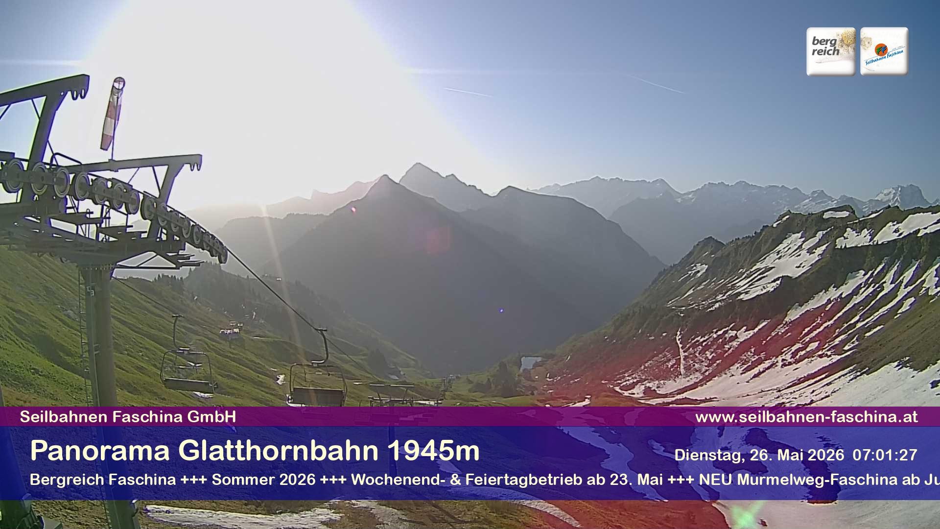 Archiv Foto Webcam Panoramablick von der Glatthornbahn