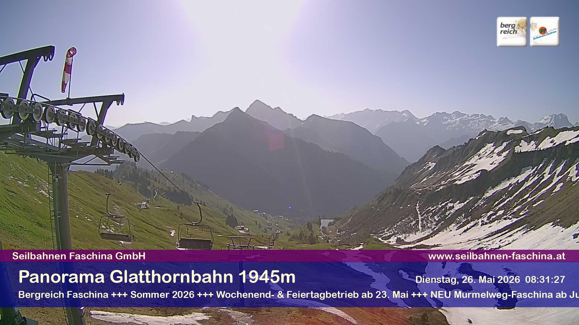 Archiv Foto Webcam Panoramablick von der Glatthornbahn