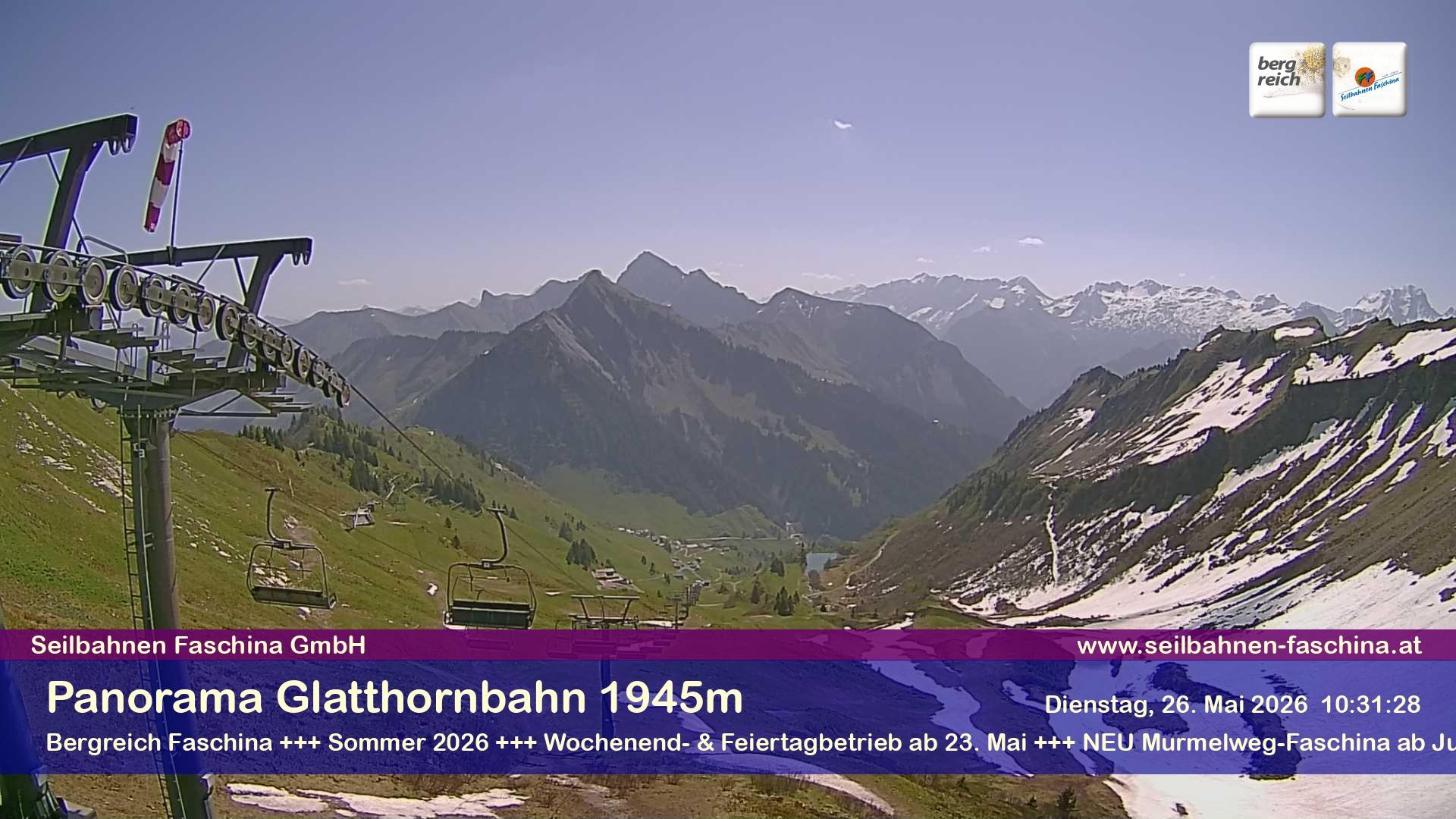 Archiv Foto Webcam Panoramablick von der Glatthornbahn
